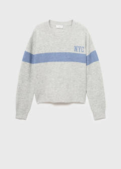 Knit embroidered sweater — Medium Heather Grey 3