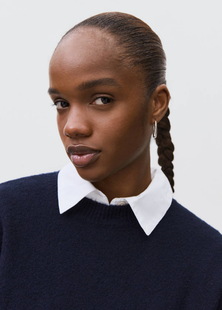 Knit embroidered sweater — Navy