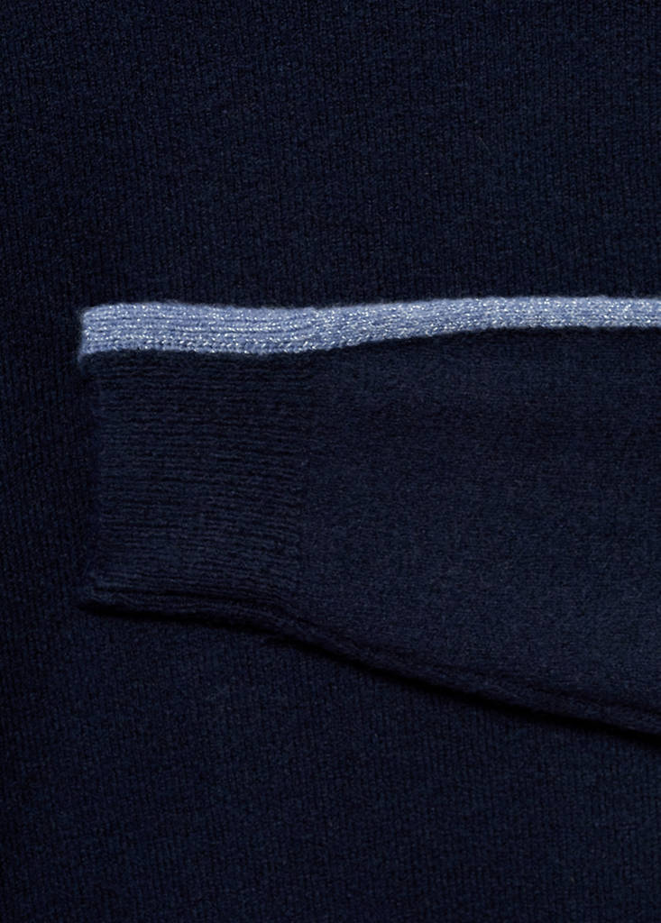 Knit embroidered sweater — Navy