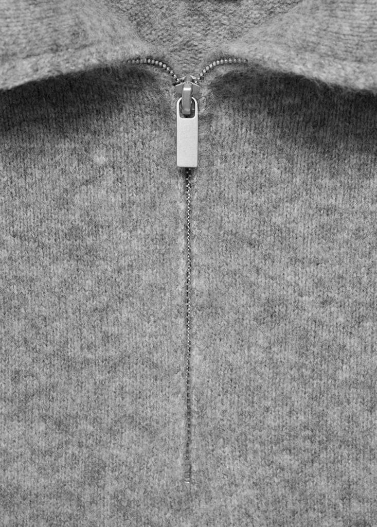 Perkins-neck knitted waistcoat — Medium Heather Grey