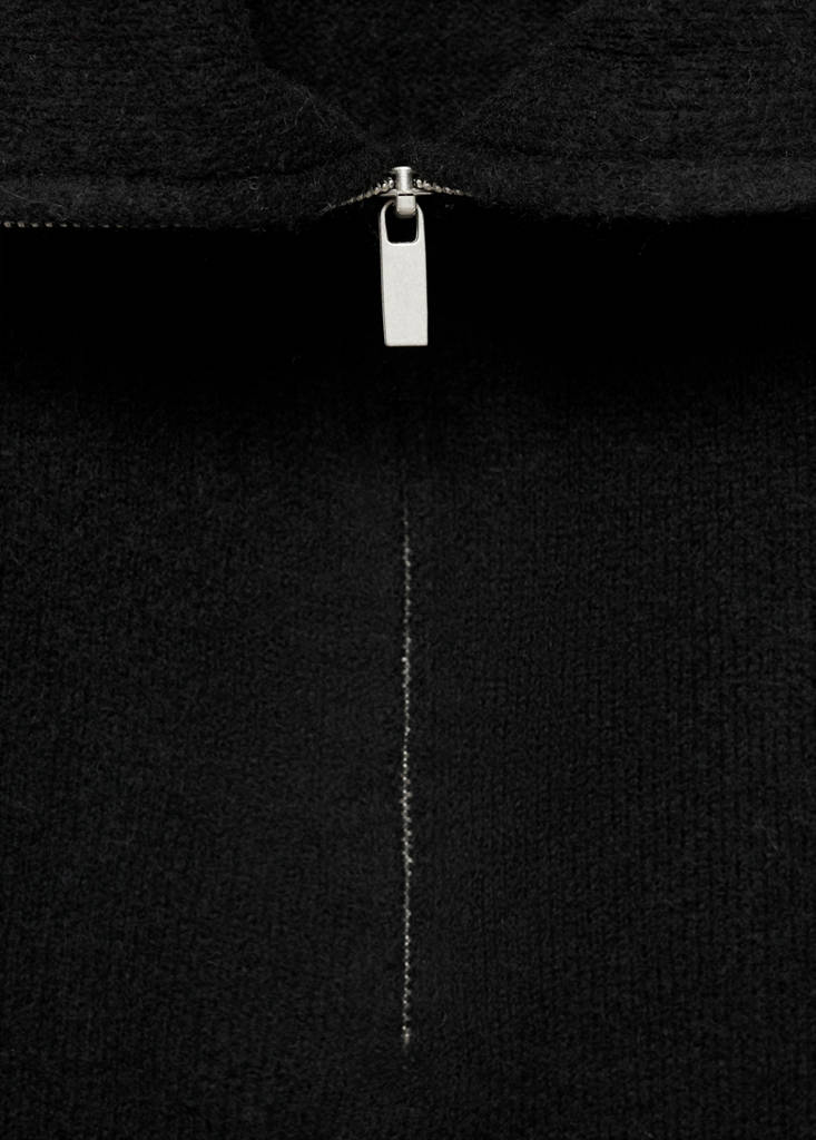 Perkins-neck knitted waistcoat — Black