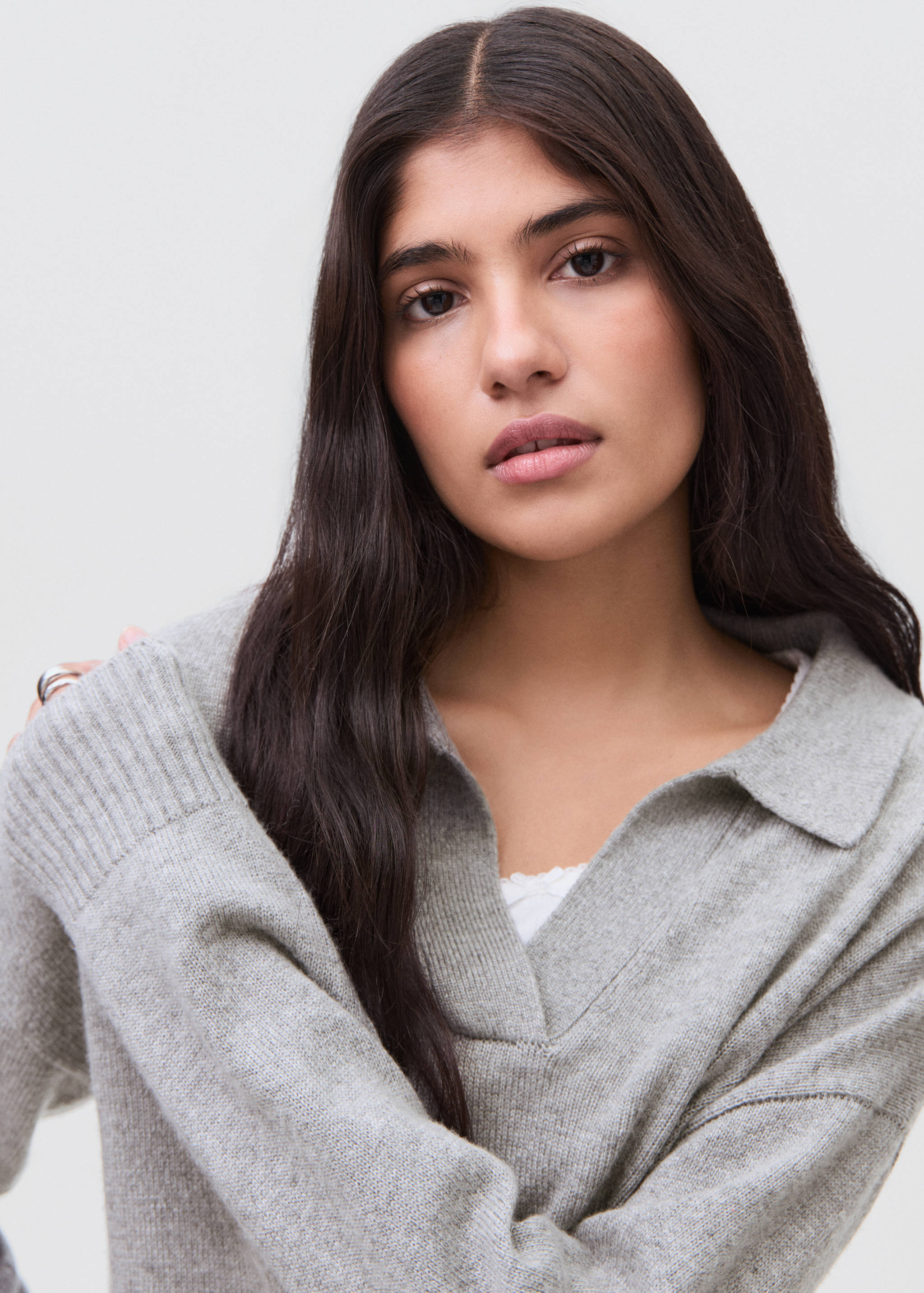 Knitted polo-neck sweater - Details of the article 1