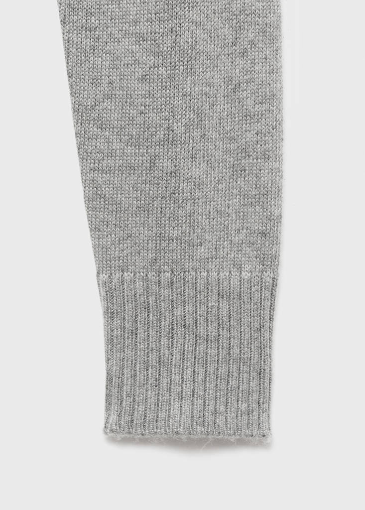 Knitted polo-neck sweater — Light Heather Grey