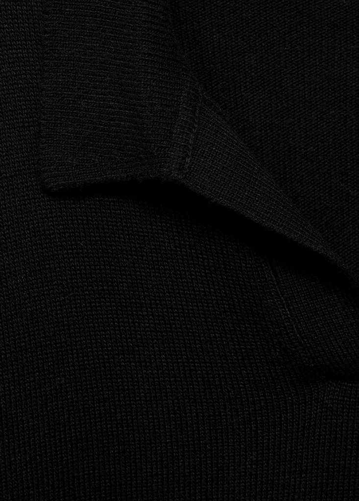 Knitted polo-neck sweater — Black