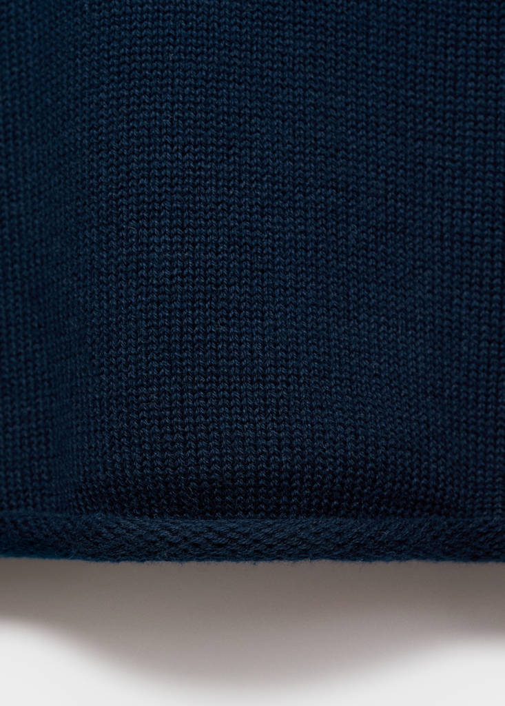 V-neck knit sweater — Navy