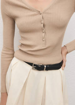 V-neck ribbed knit sweater — Light/Pastel Grey 4