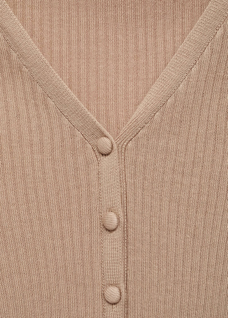 V-neck ribbed knit sweater — Light/Pastel Grey