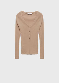 V-neck ribbed knit sweater — Light/Pastel Grey 6