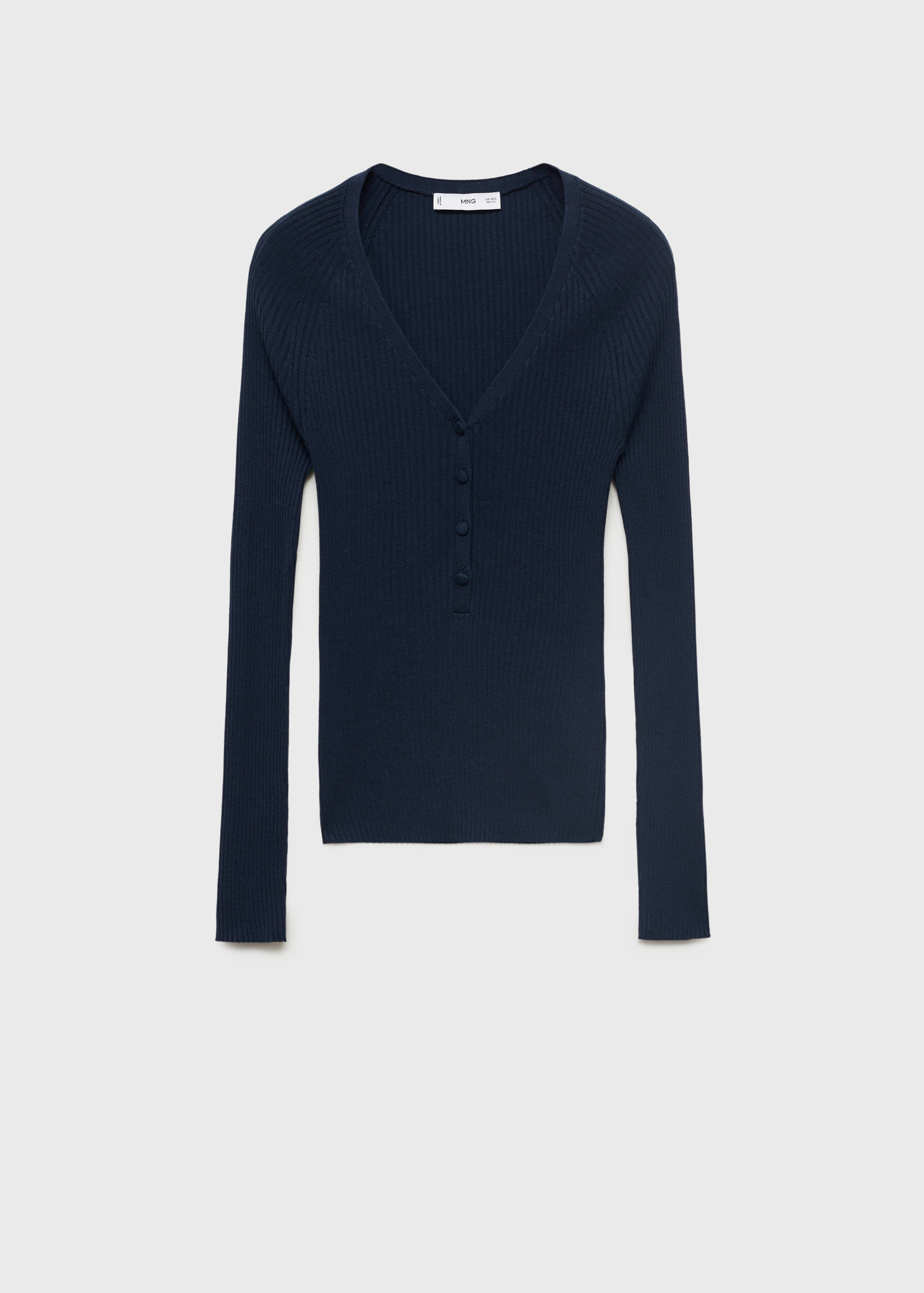 V-neck ribbed knit sweater - Article without model