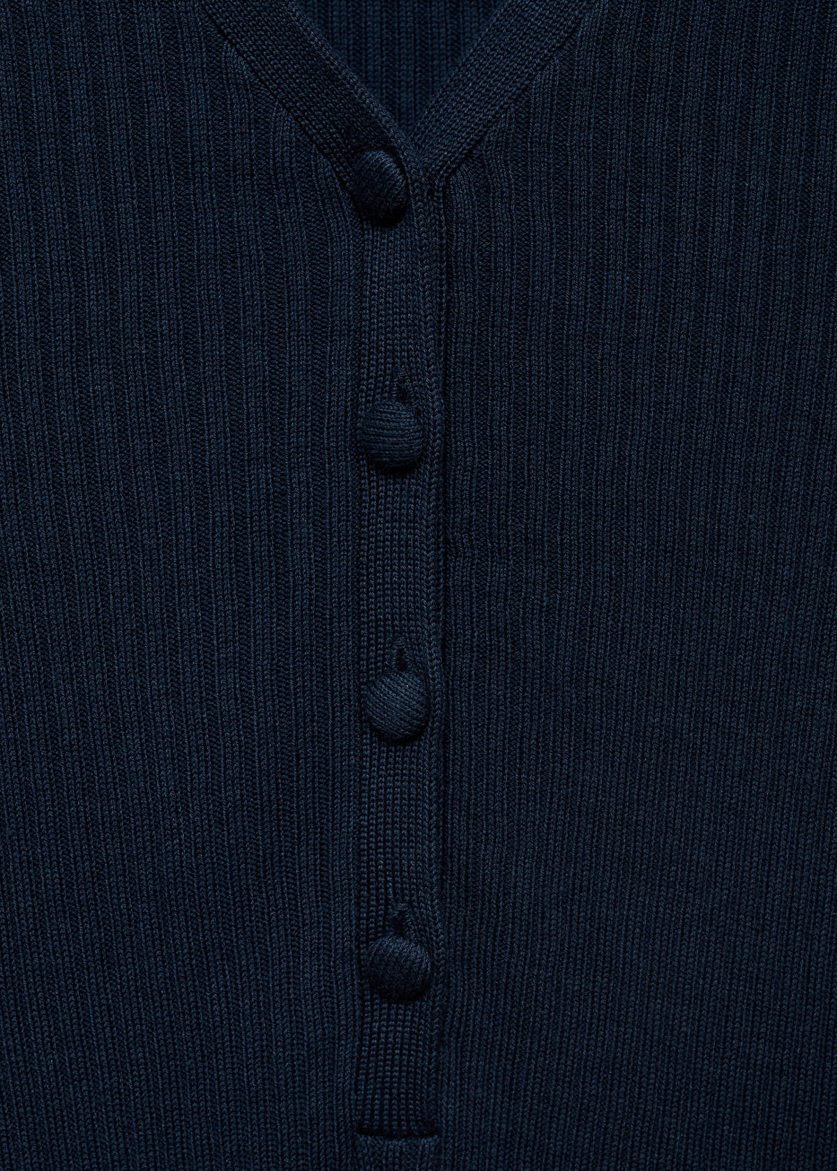 V-neck ribbed knit sweater — Dark Navy