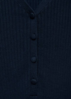 V-neck ribbed knit sweater — Dark Navy 6