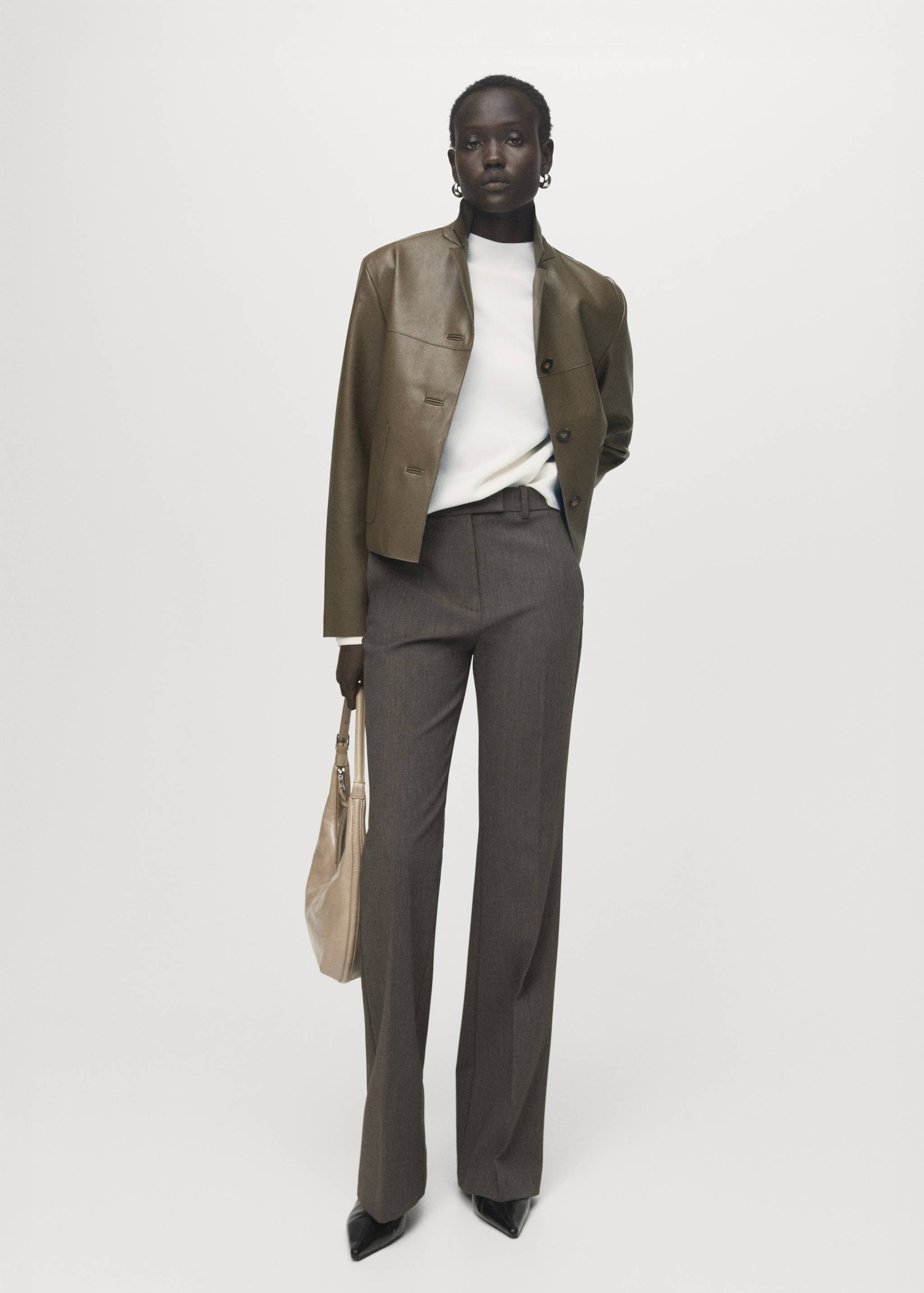 Knitted sweater with perkins neck - General plane