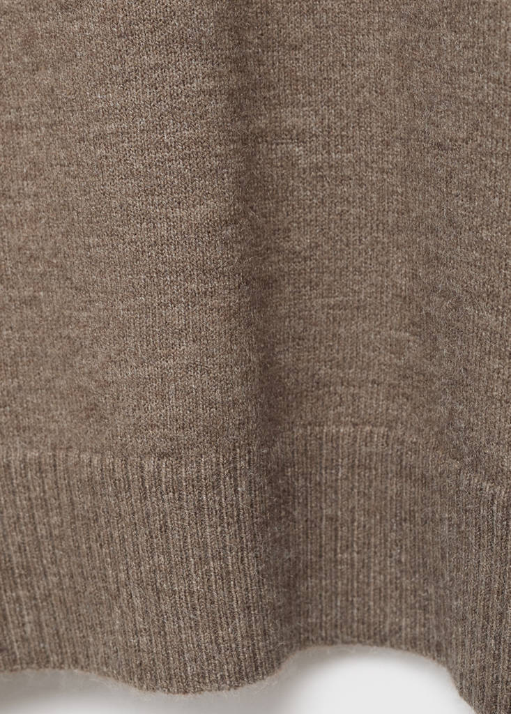Oversized sweater with ribbed trim — Medium Brown