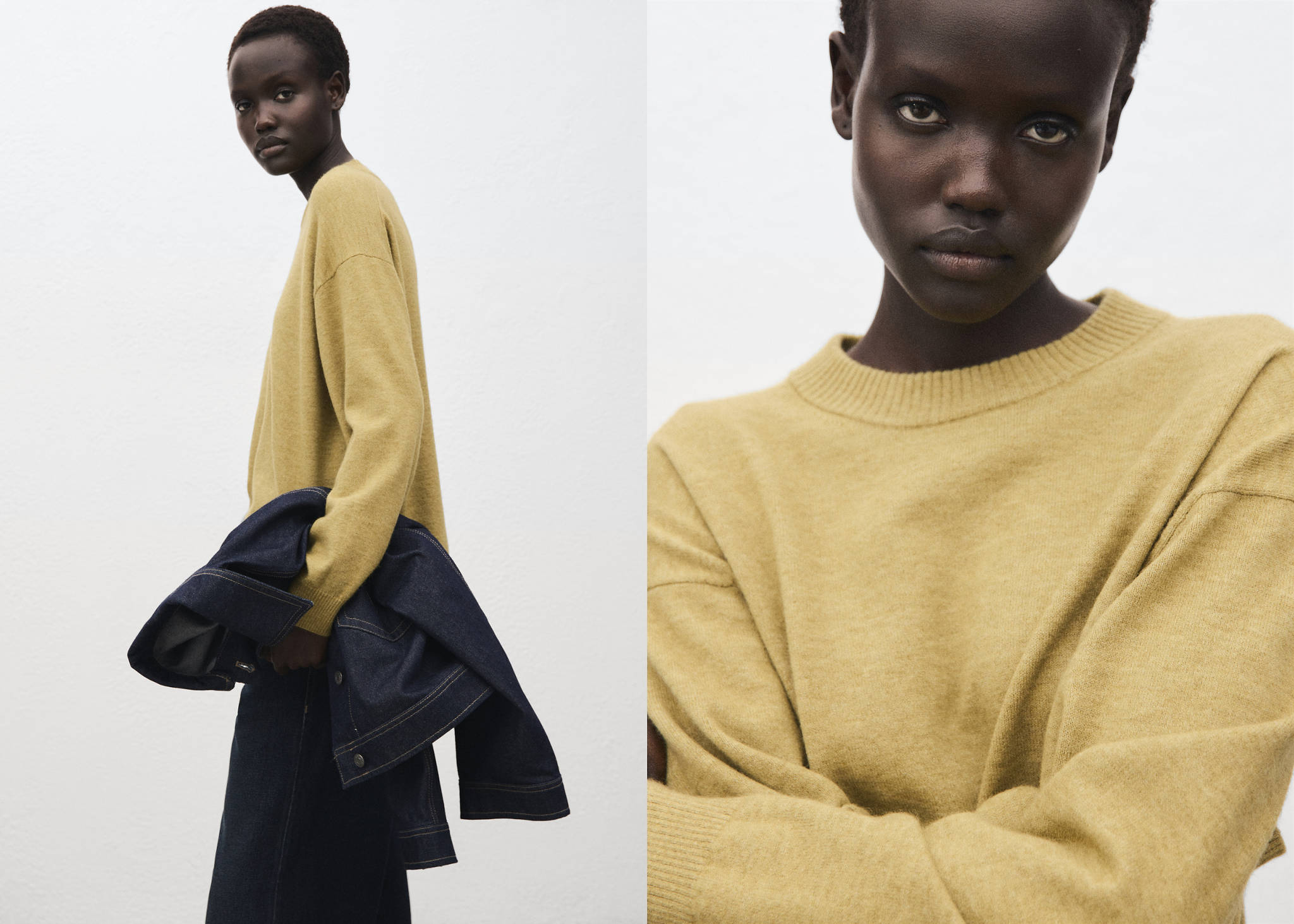 Oversized sweater with ribbed trim - Panoramic plane