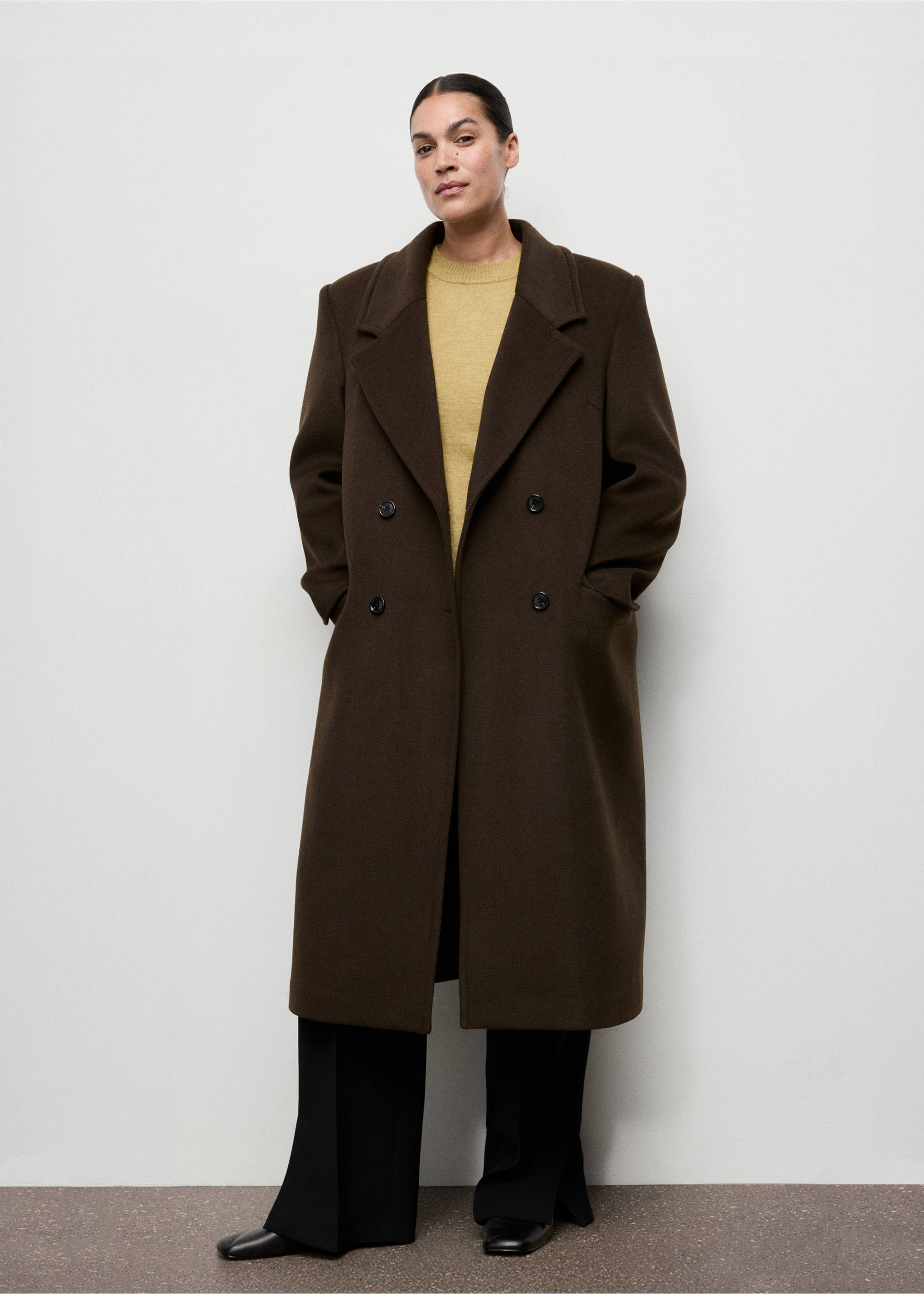 Pull oversize liseré côtelé - Détail de l'article 3, Vert. Ref: 17005812-00.