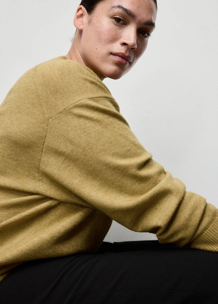Oversized sweater with ribbed trim — Green