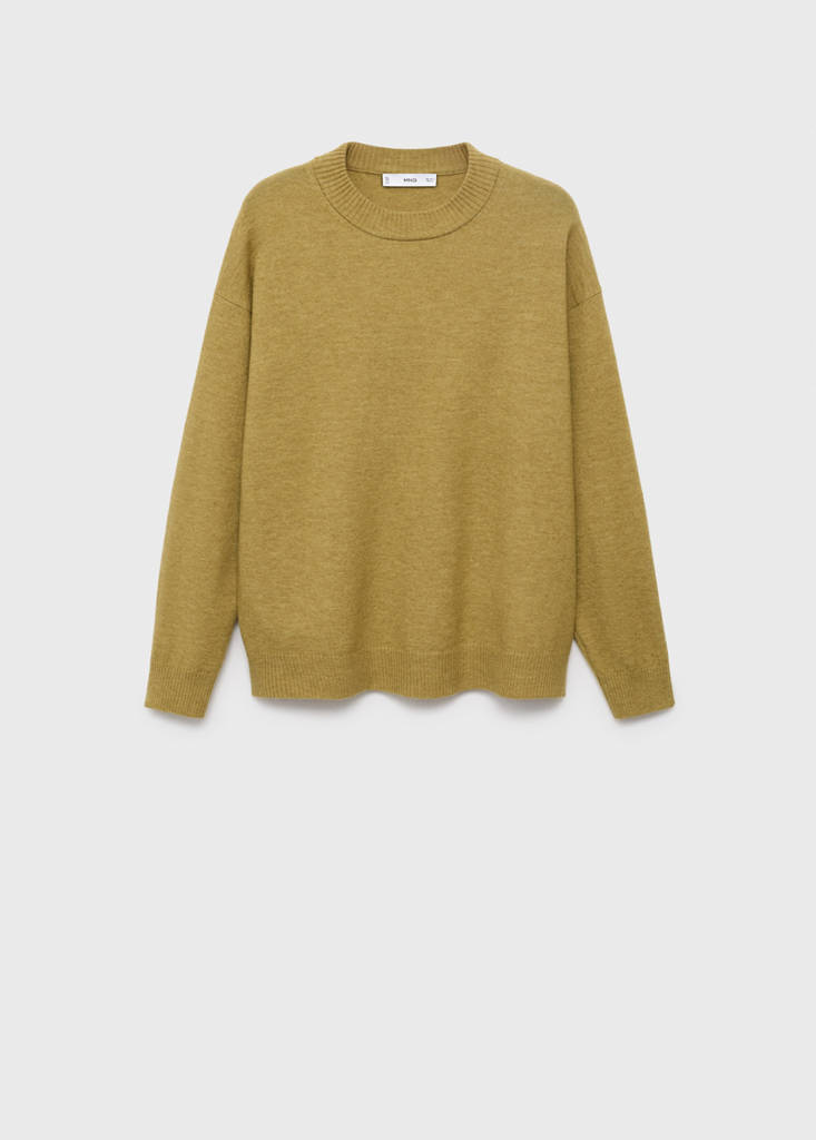 Oversized sweater with ribbed trim — Green