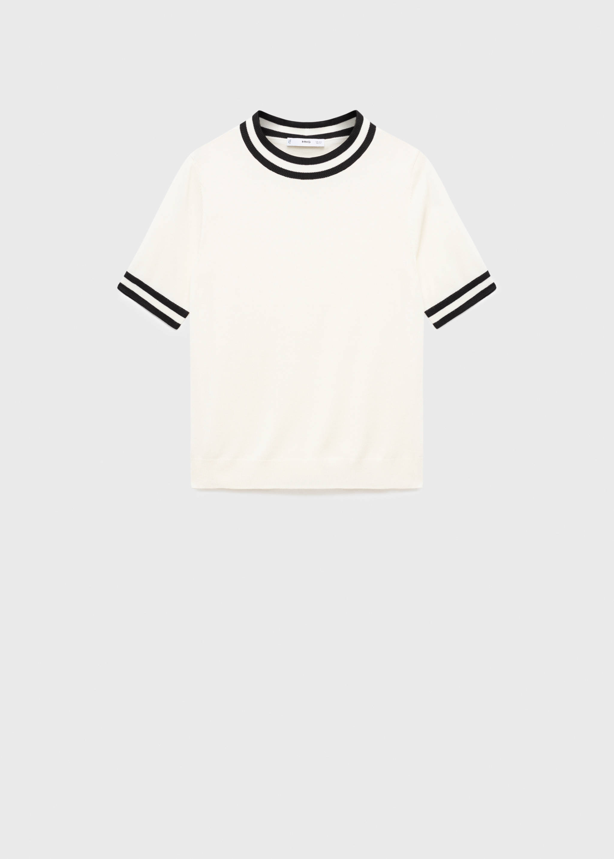 Short-sleeved sweater with contrasting stripes - Article without model