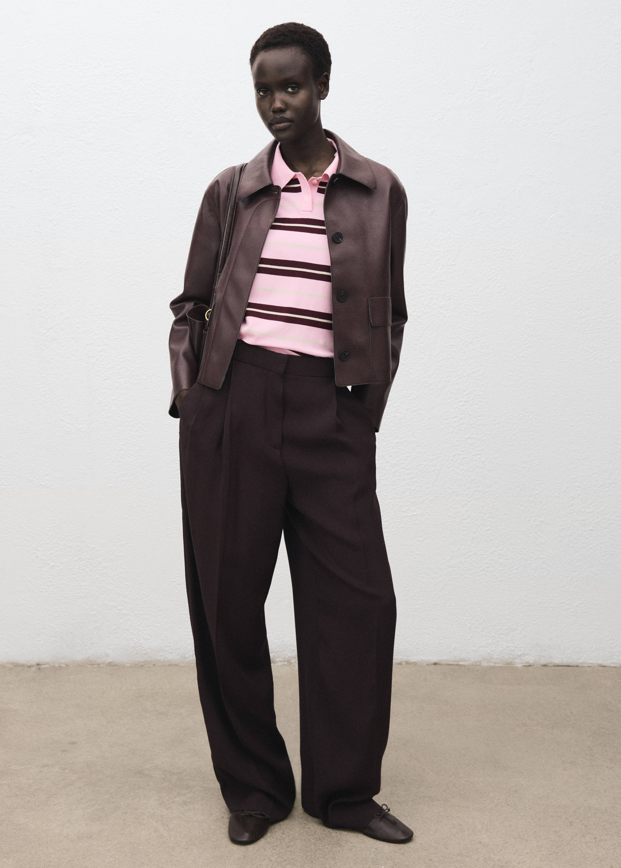 Striped polo-neck sweater - General plane