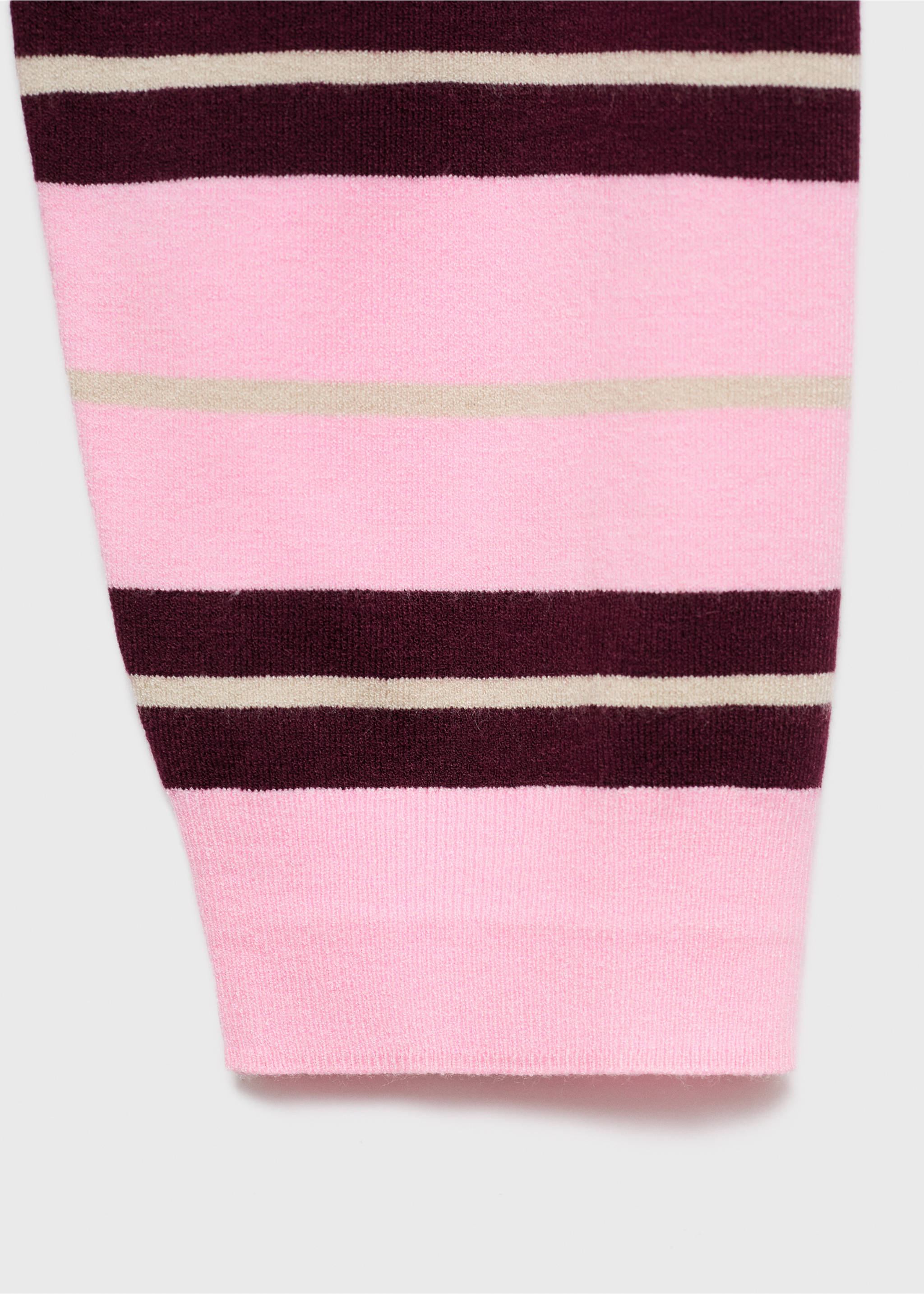 Striped polo-neck sweater - Details of the article 0, Pink. Ref: 17005814-00.