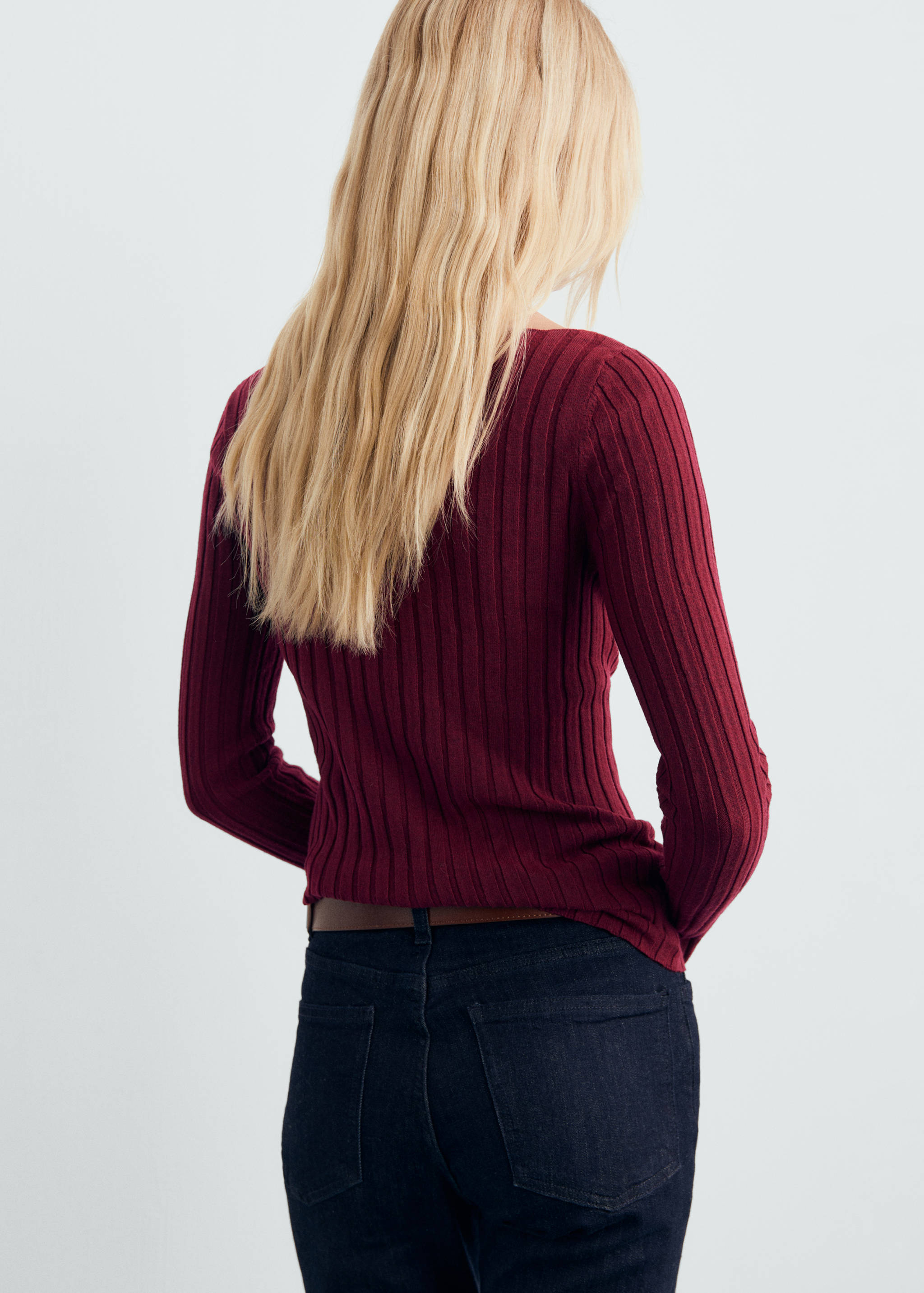 Boat neck ribbed sweater - Reverse of the article