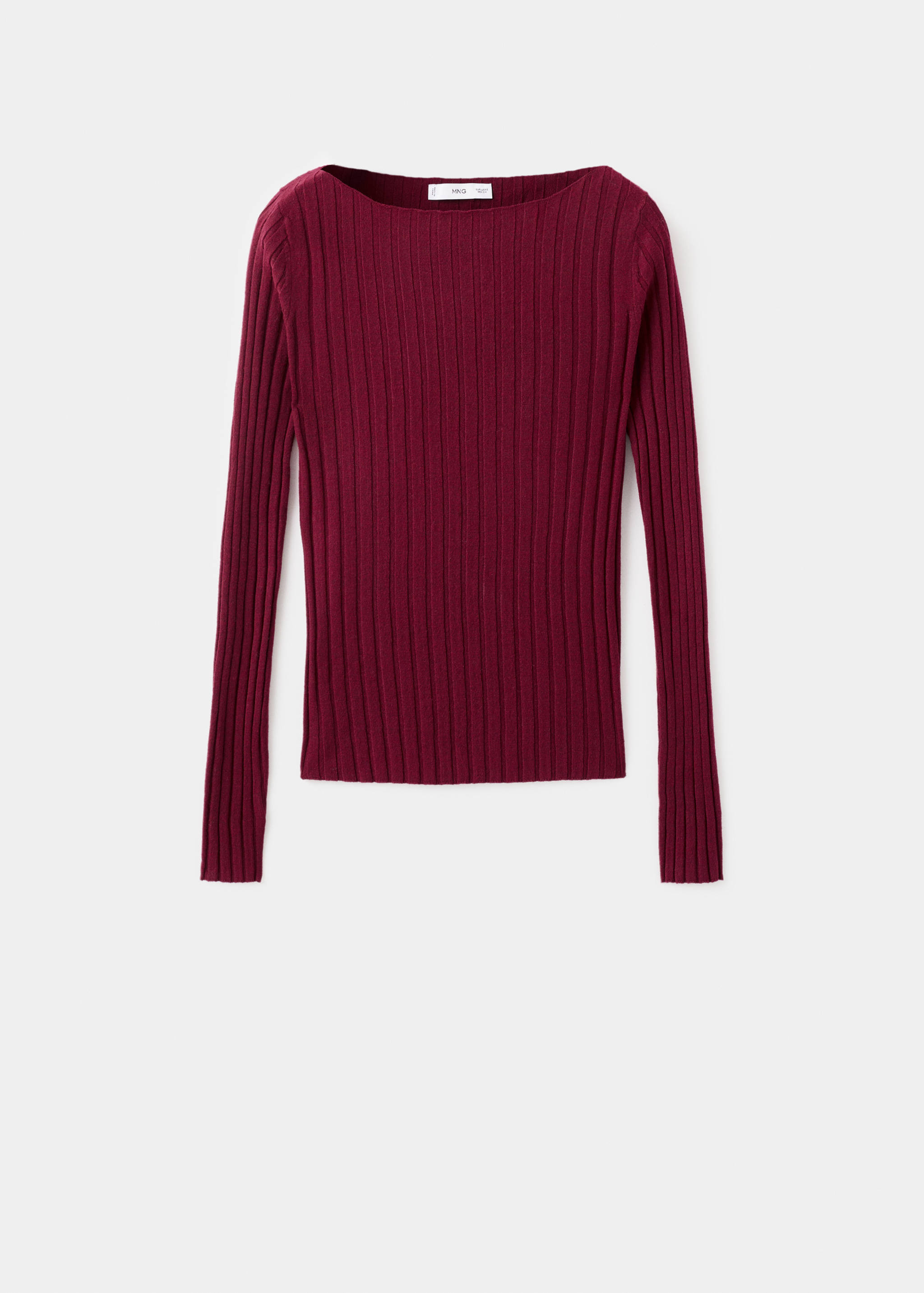 Boat neck ribbed sweater - Article without model