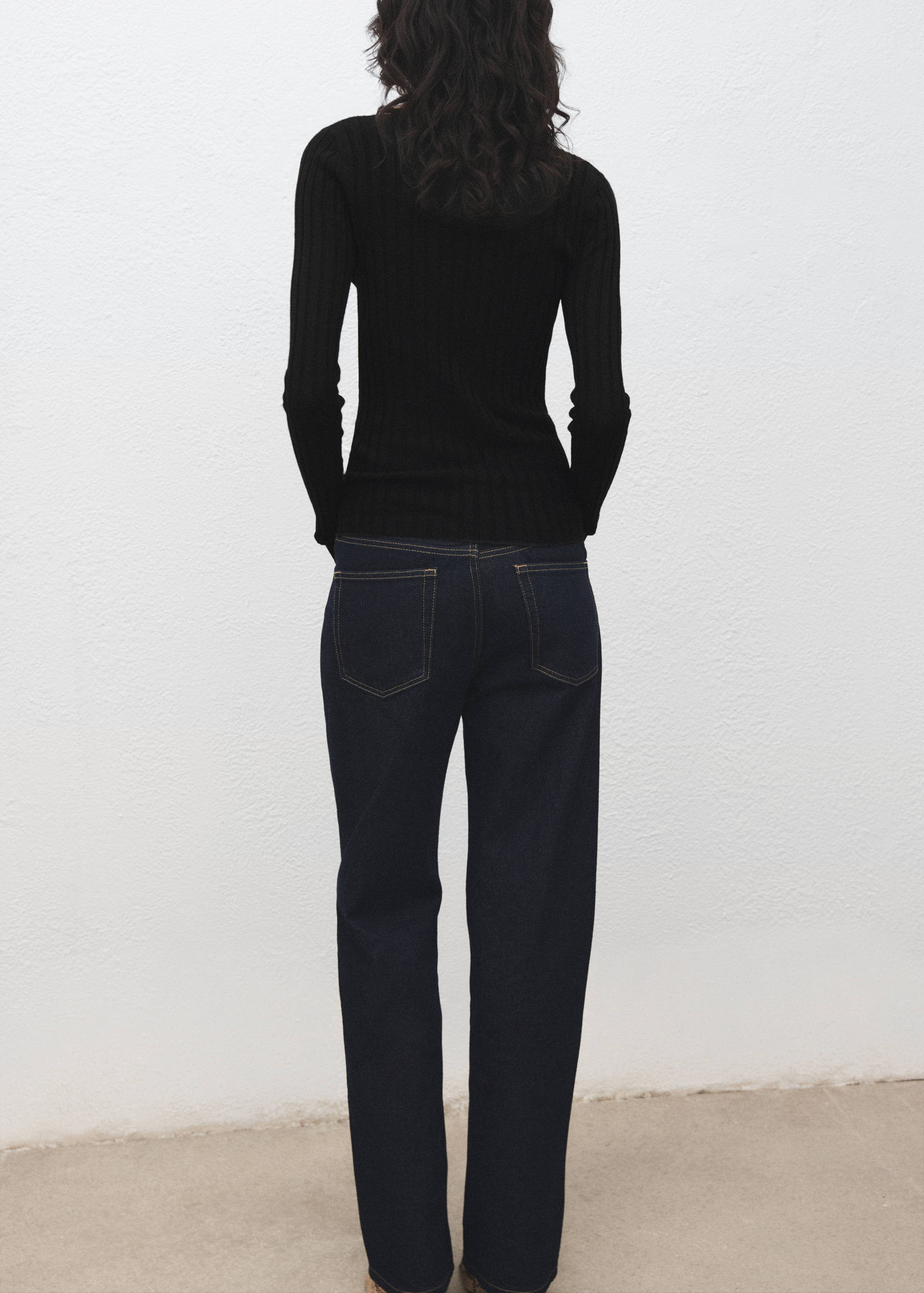 Boat neck ribbed sweater - Reverse of the article