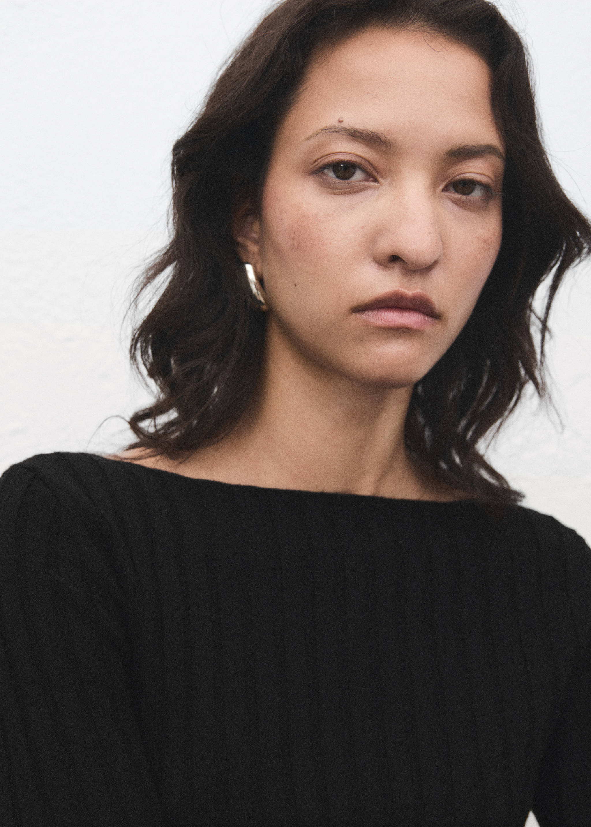 Boat neck ribbed sweater - Details of the article 1