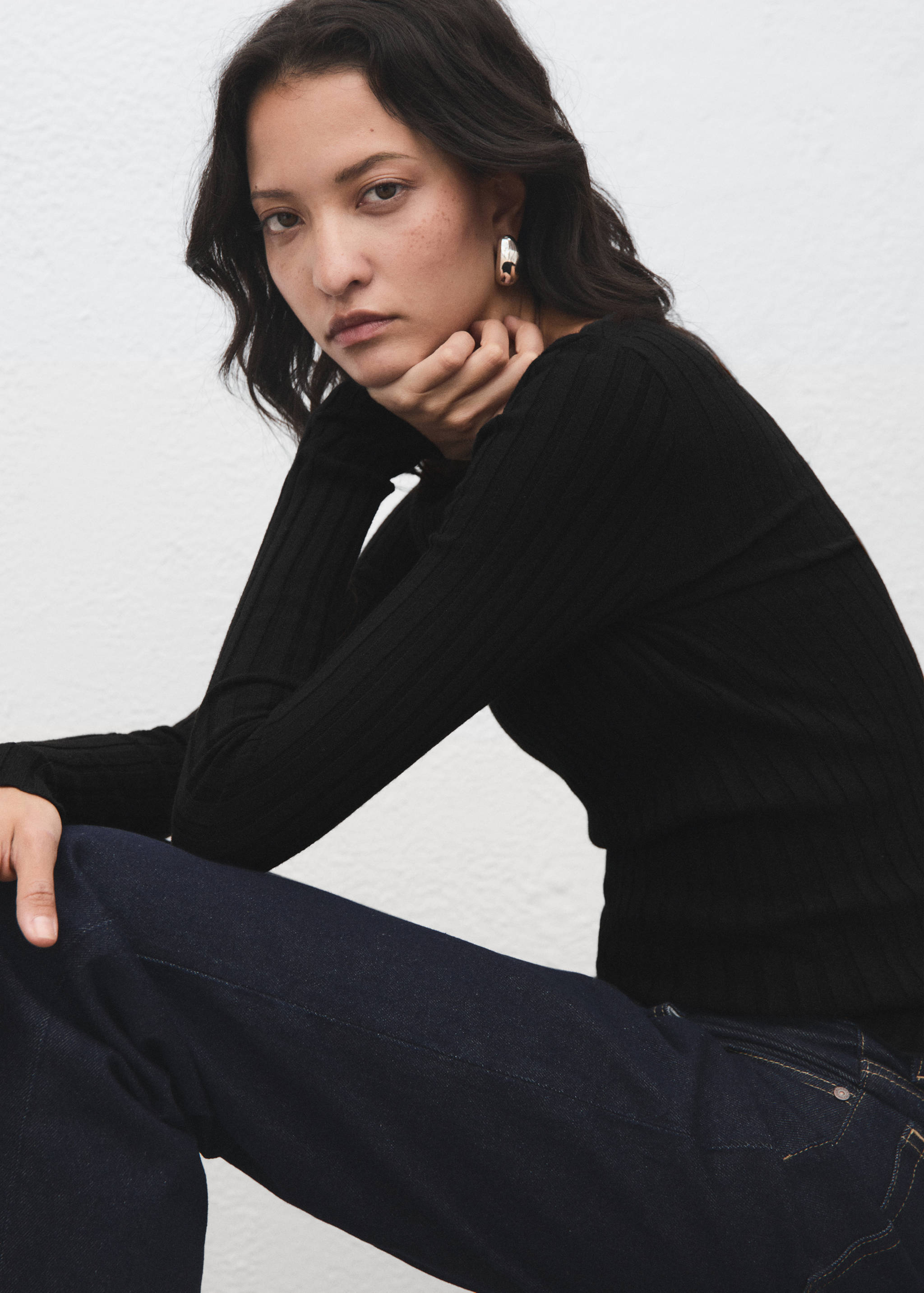 Boat neck ribbed sweater - Details of the article 2