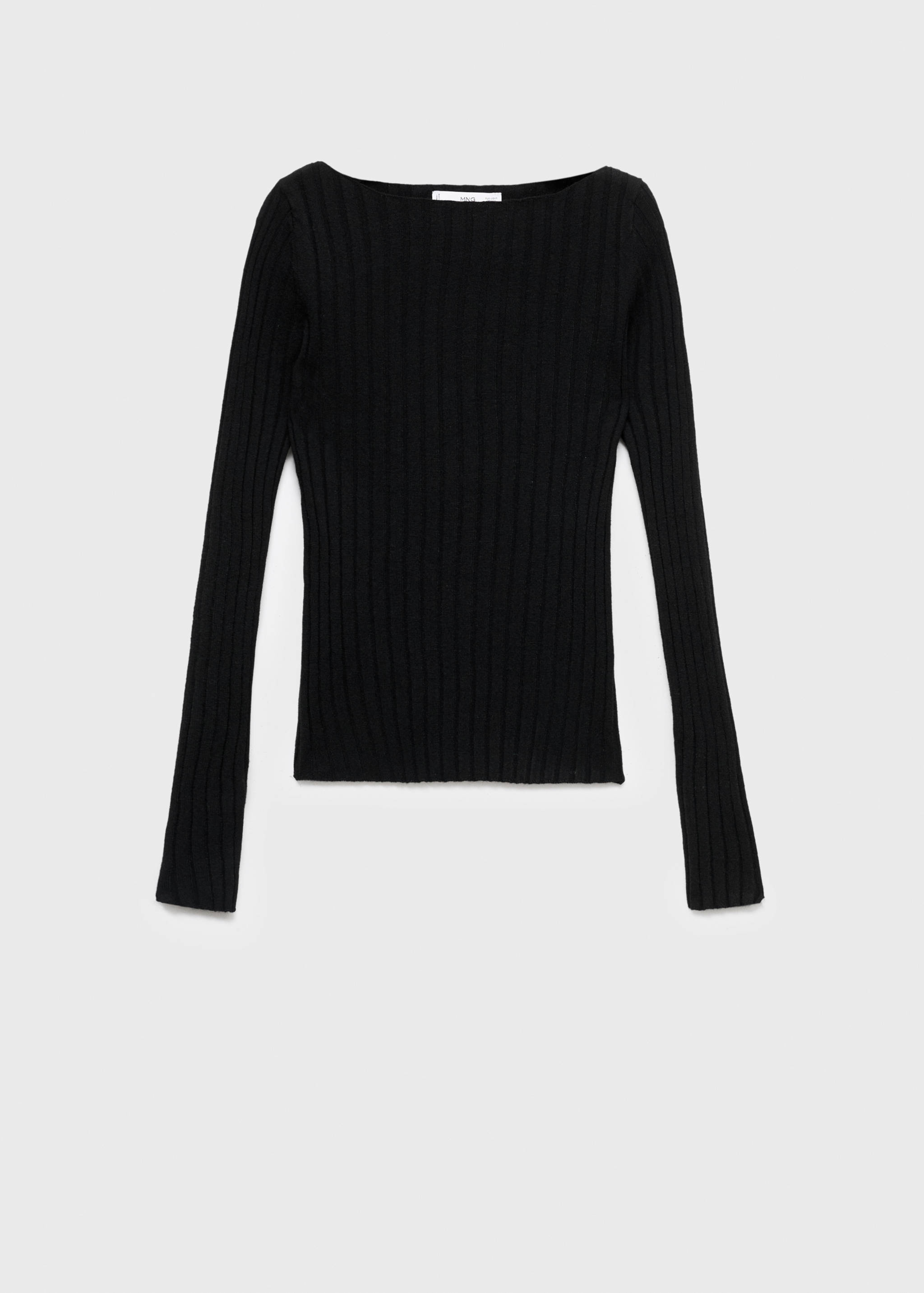 Boat neck ribbed sweater - Article without model