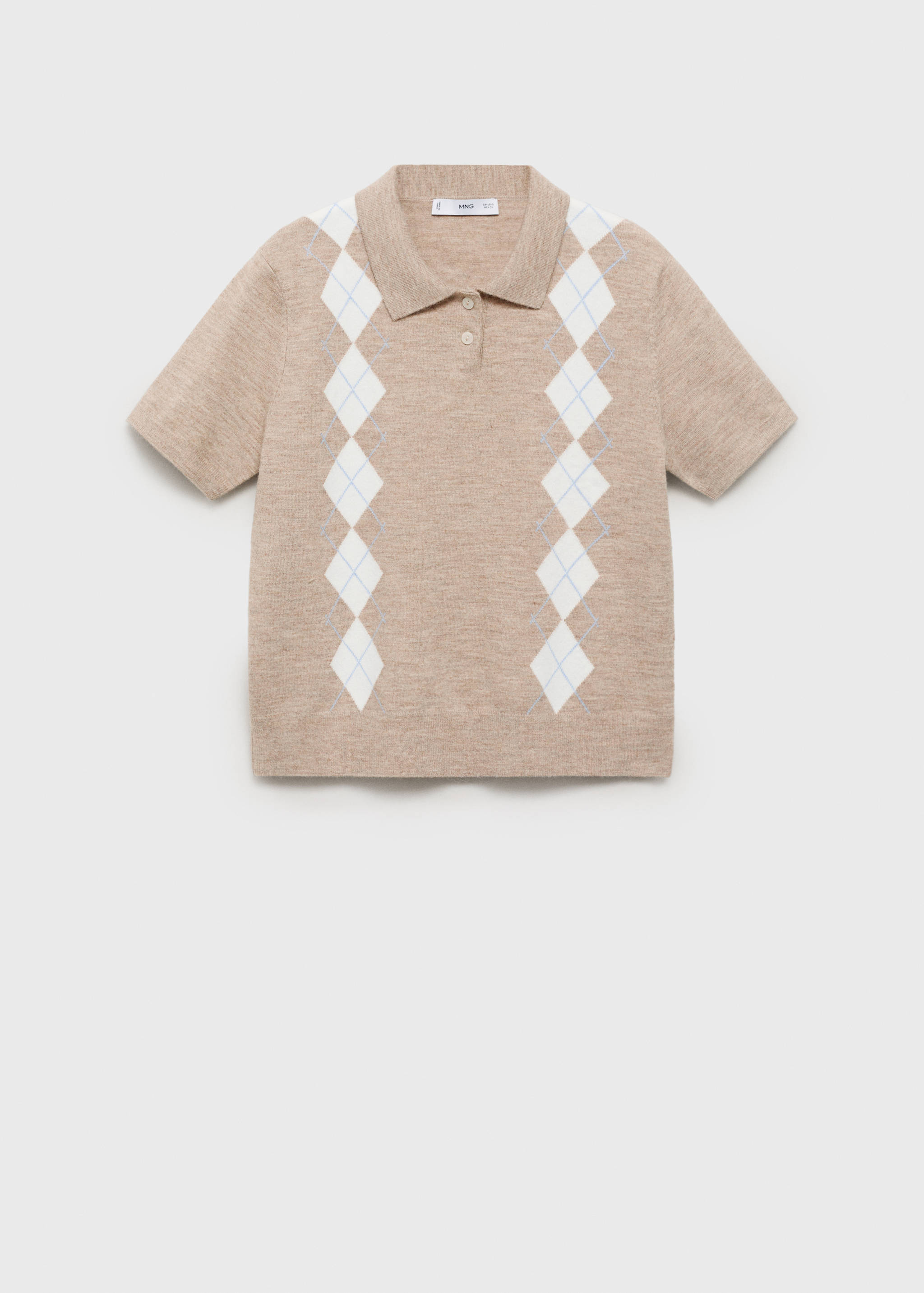 Argyle polo neck sweater - Article without model