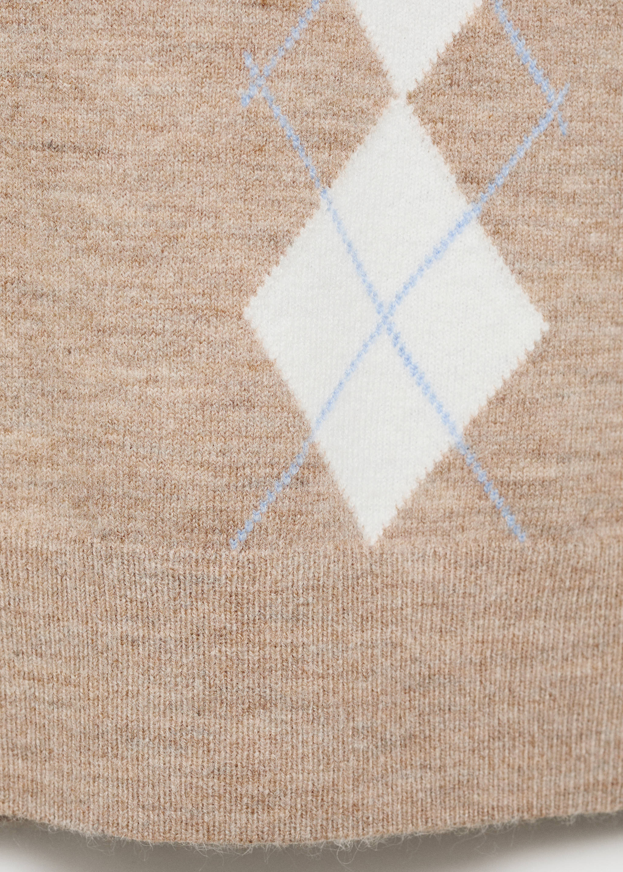 Argyle polo neck sweater - Details of the article 0