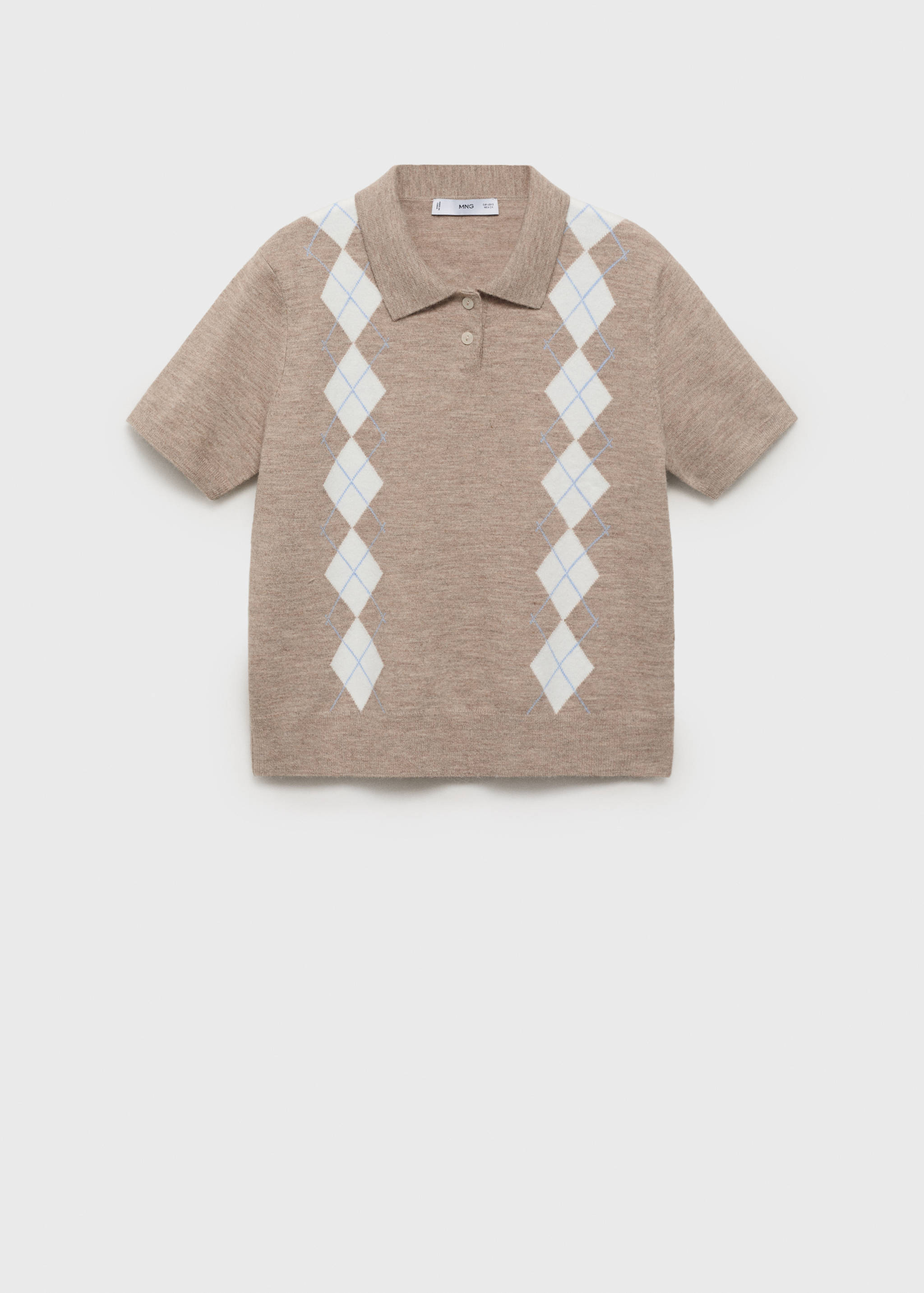 Argyle polo neck sweater - Article without model