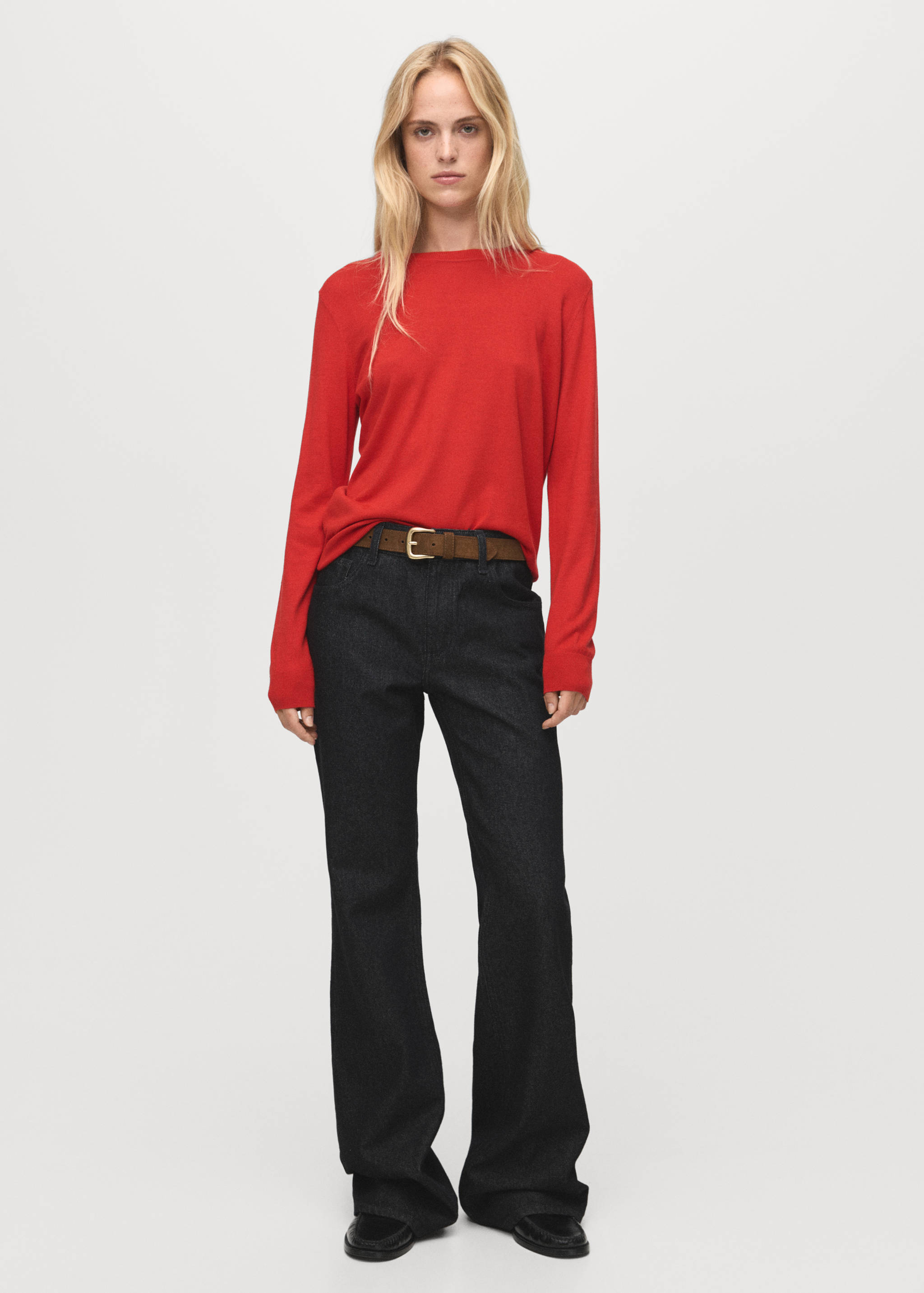 Fine-knit crew-neck sweater - General plane