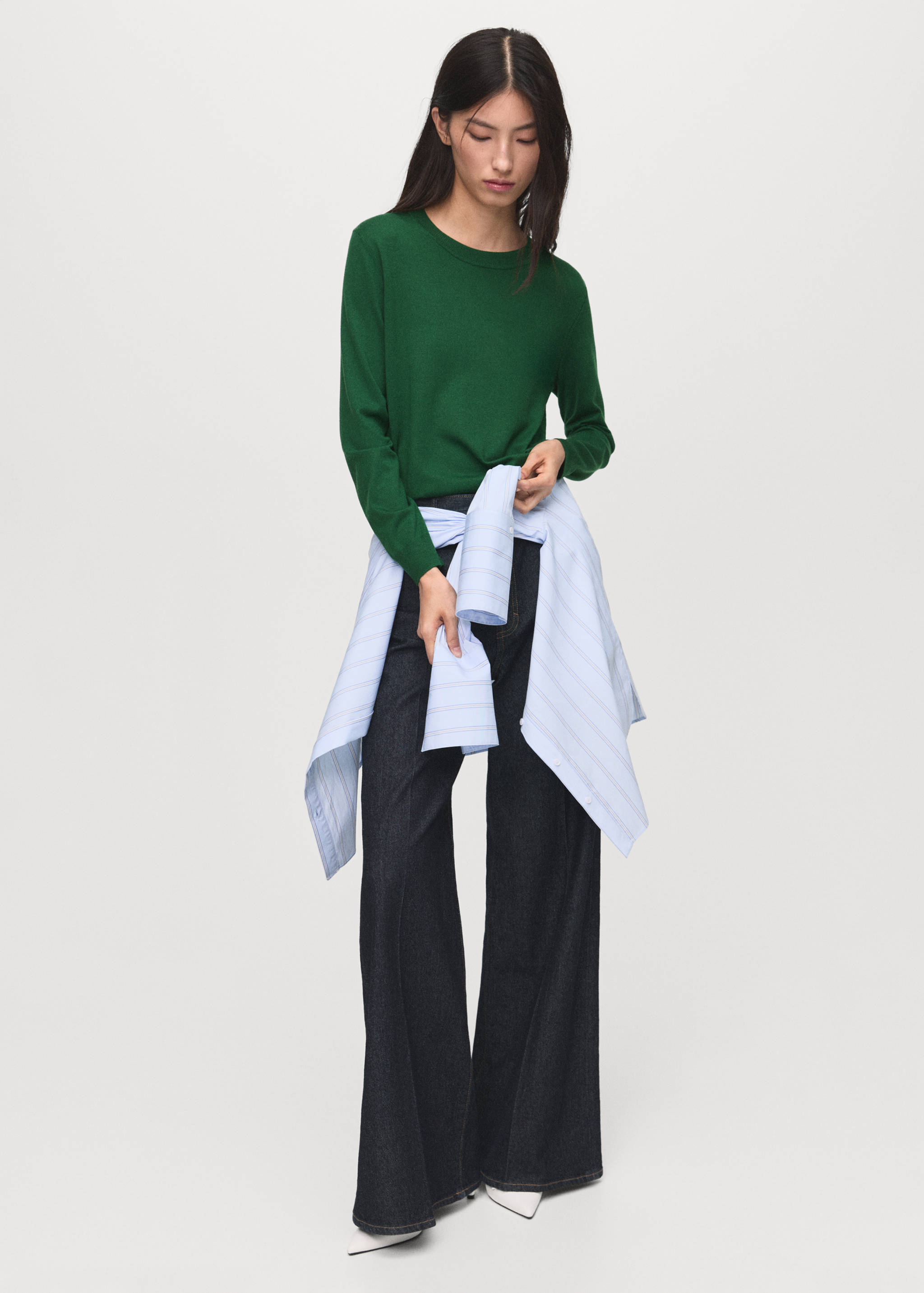 Fine-knit crew-neck sweater - General plane