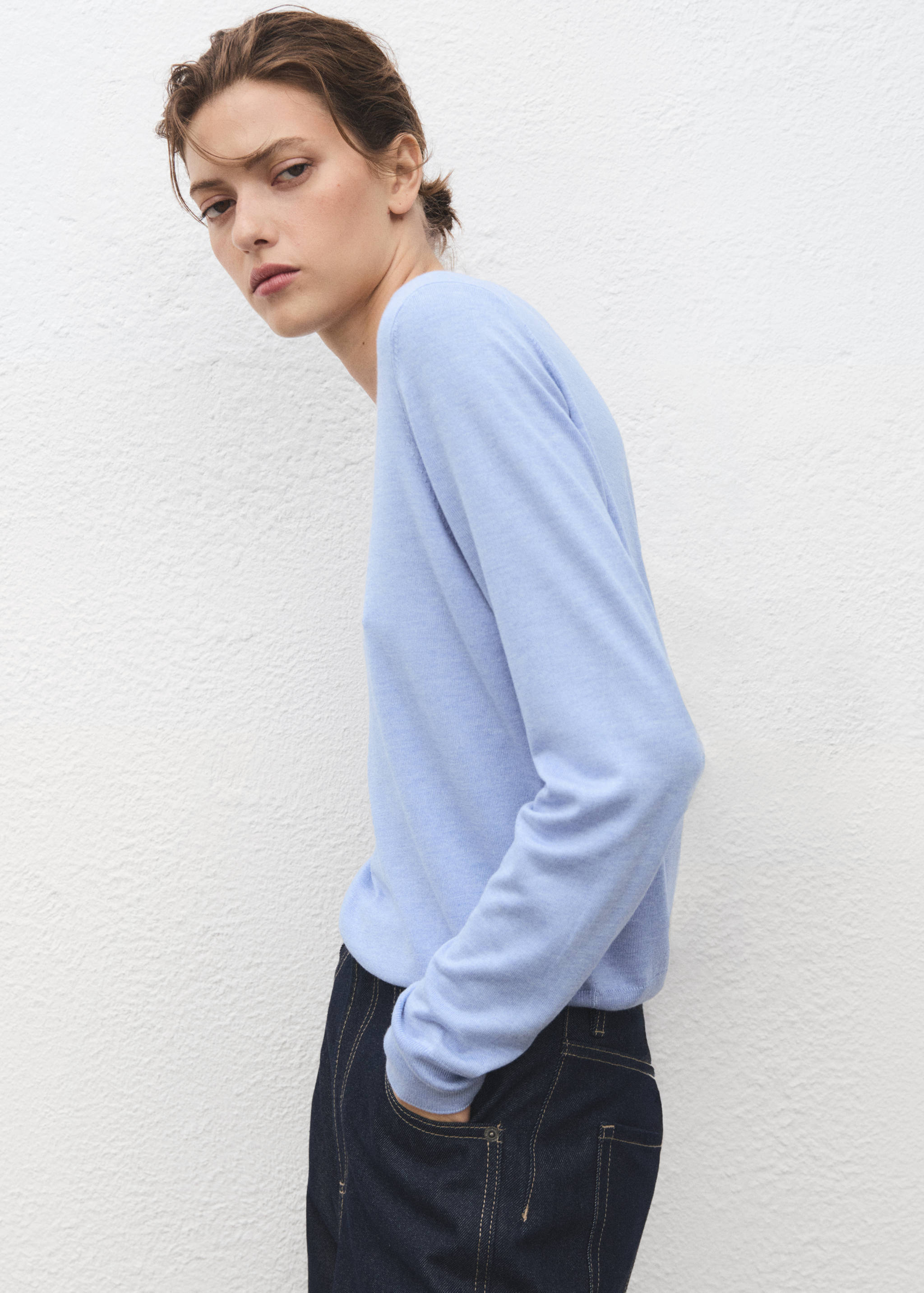 Fine-knit crew-neck sweater - Medium plane