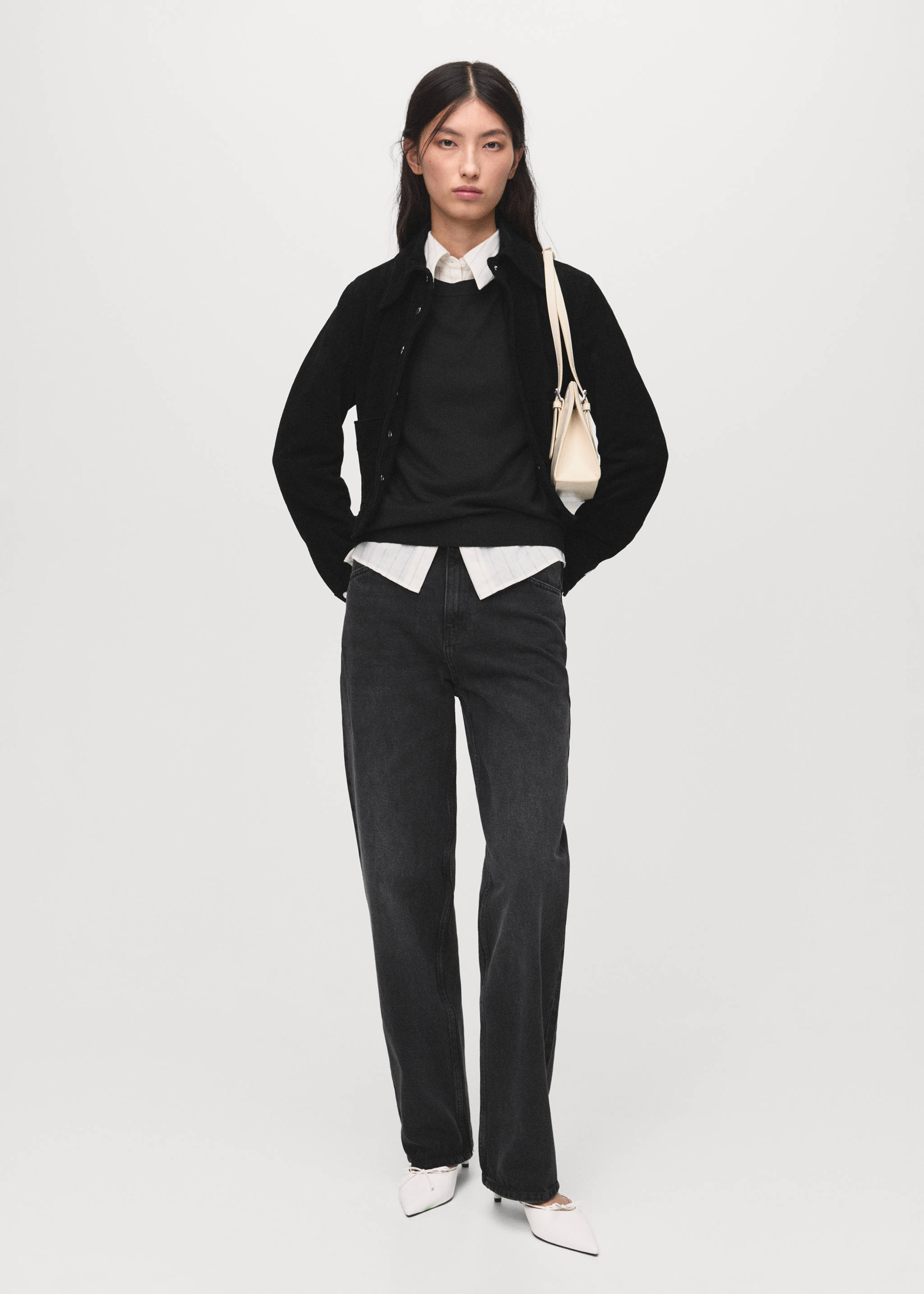 Fine-knit crew-neck sweater - General plane