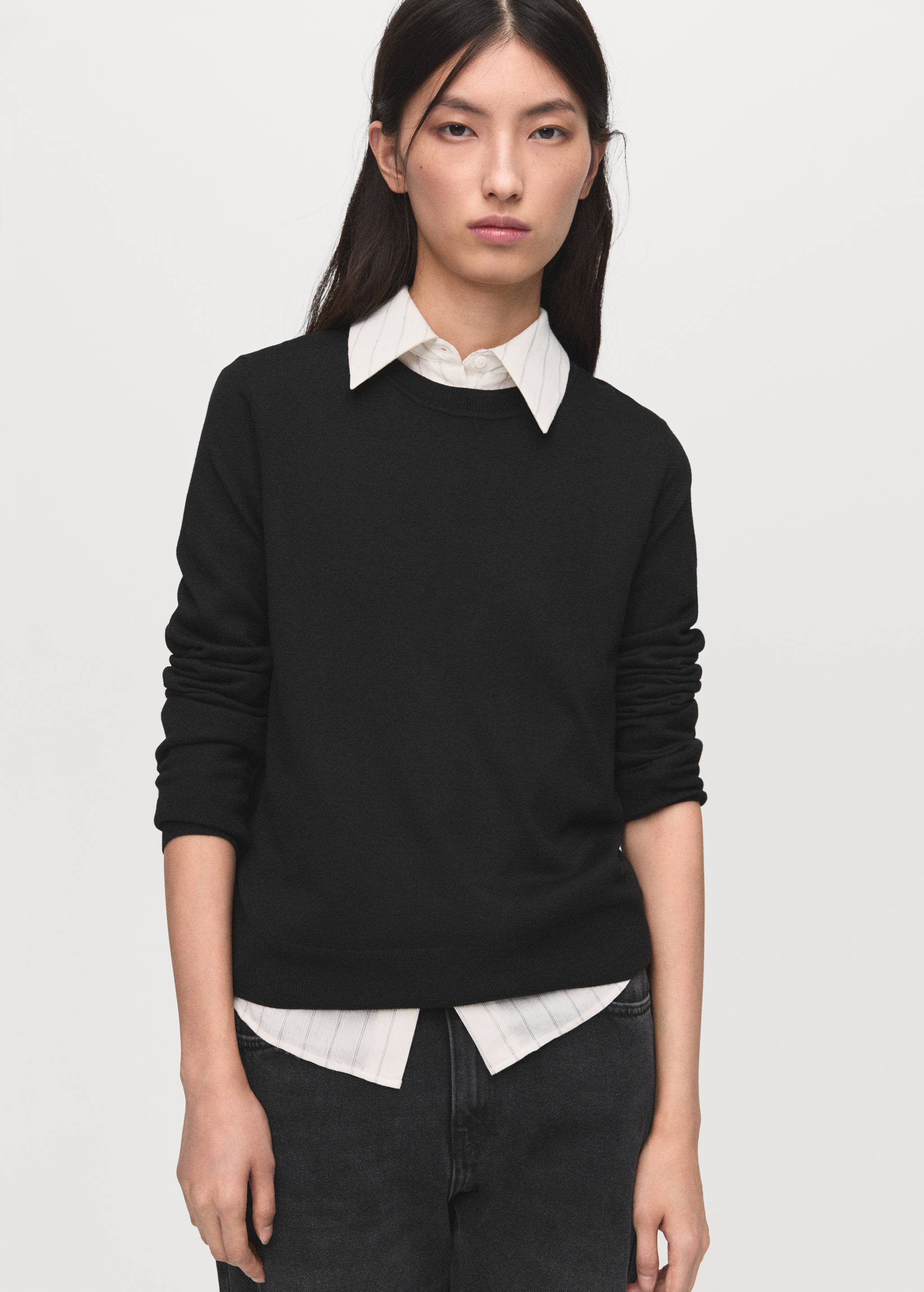 Fine-knit crew-neck sweater - Medium plane