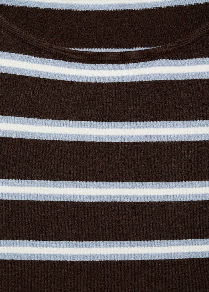 Striped fine knit sweater — Chocolate