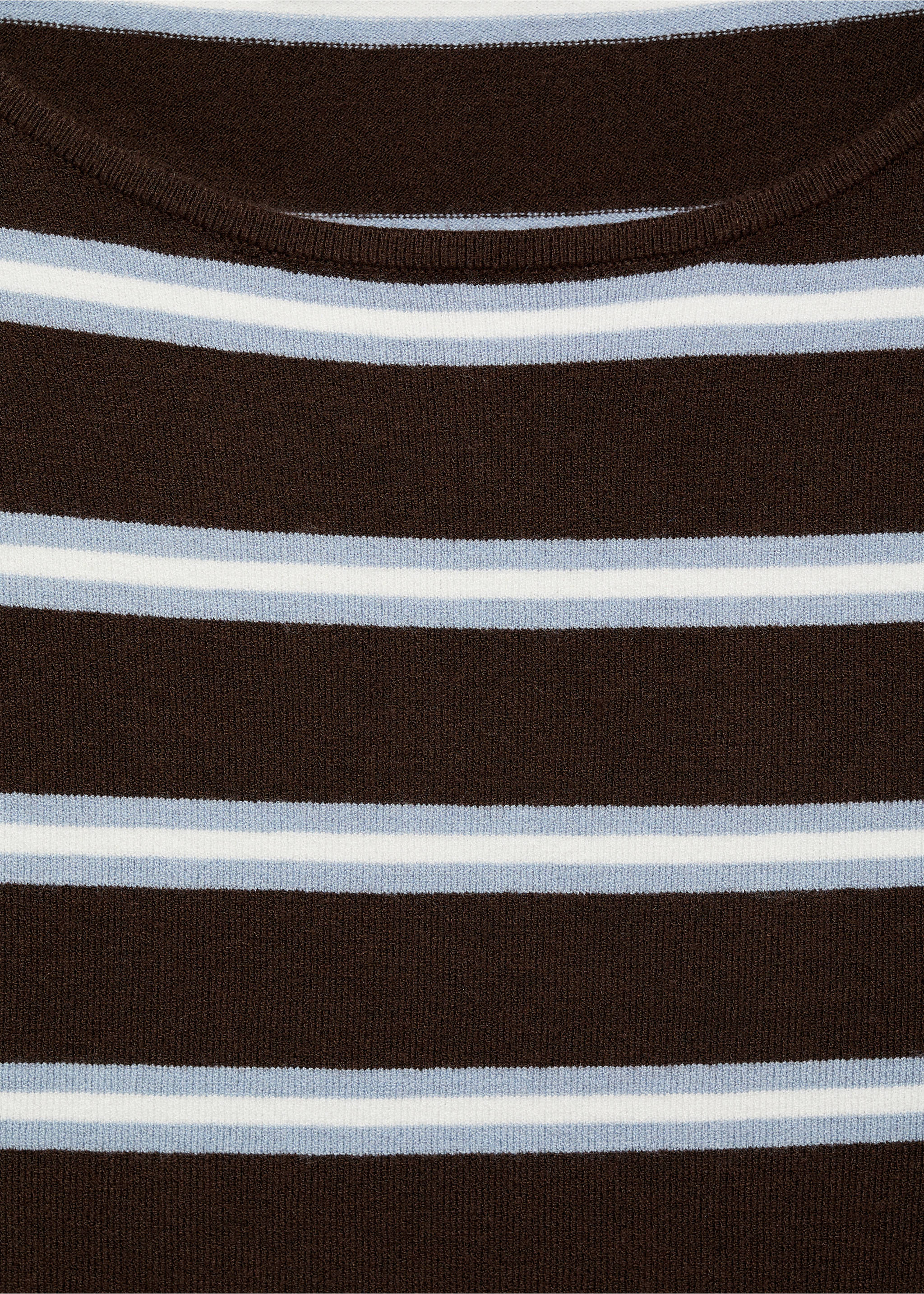 Striped fine knit sweater - Details of the article 8, Chocolate. Ref: 17005820-00.