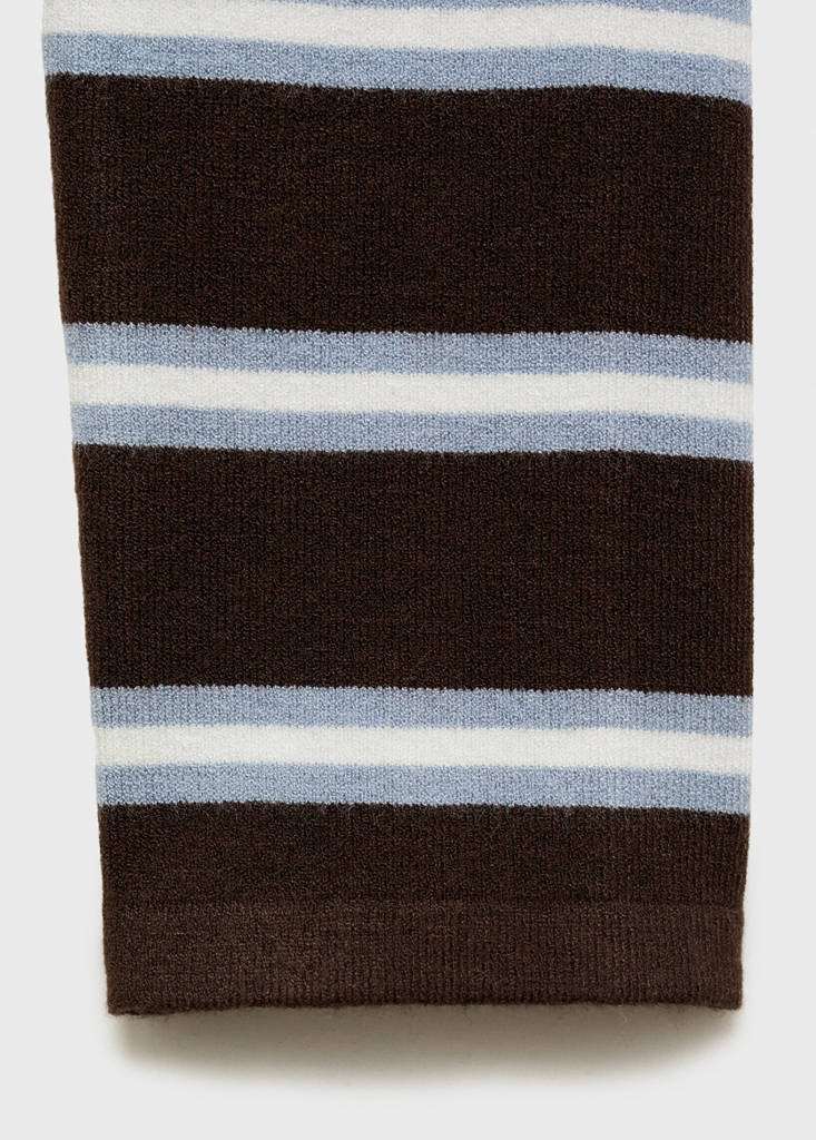 Striped fine knit sweater — Chocolate