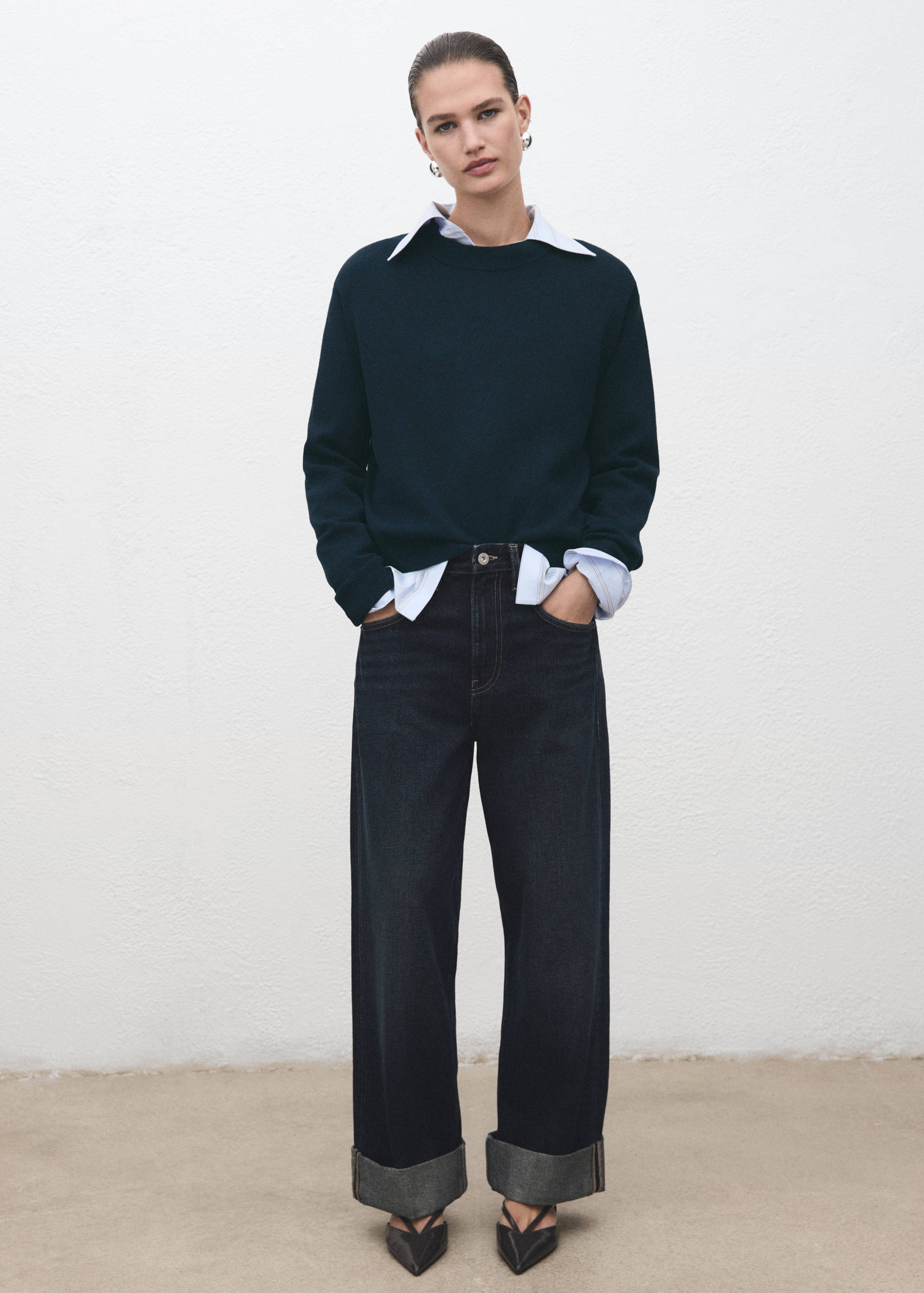 Knitted wool blend sweater - General plane