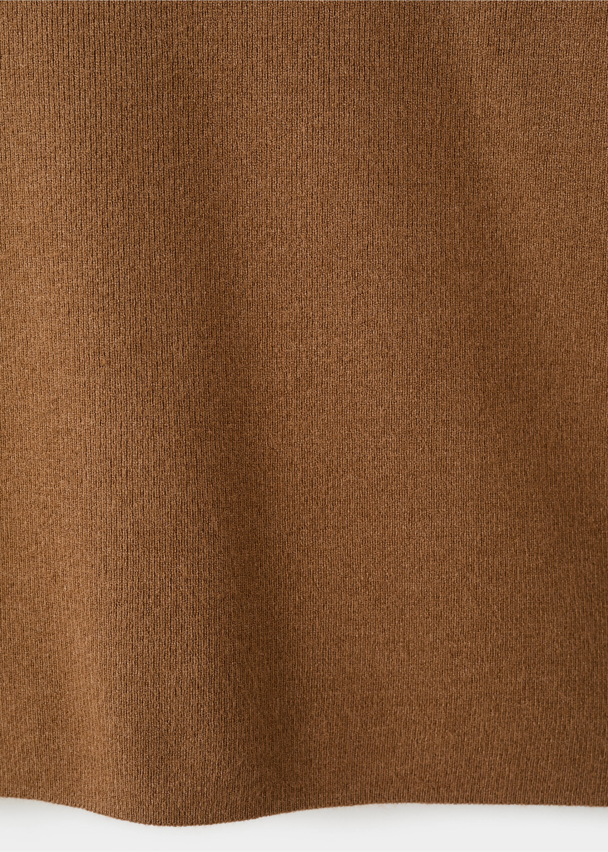 Perkins-neck sweater with button - Details of the article 0, Medium Brown. Ref: 17005824-00.