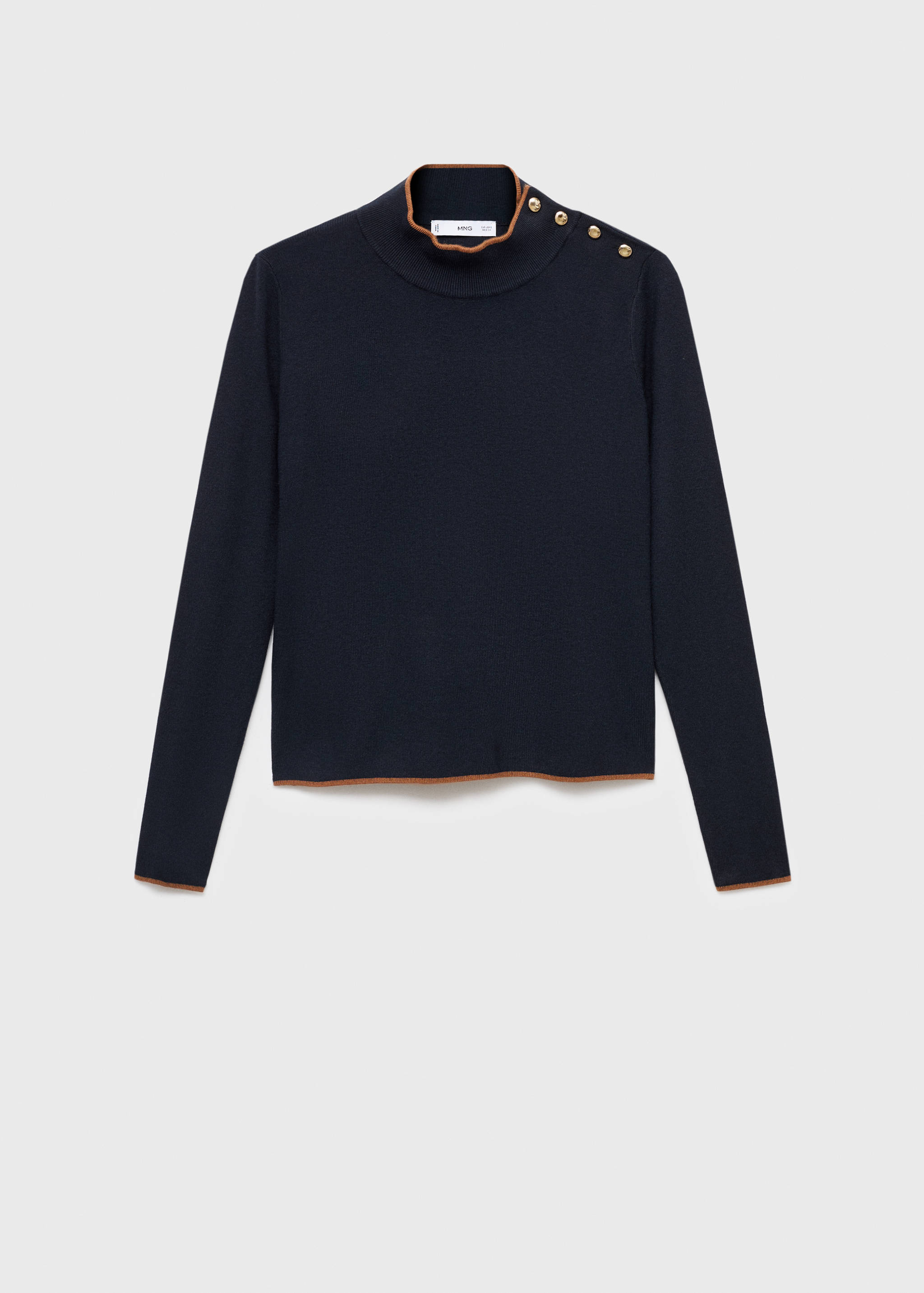 Perkins-neck sweater with button - Article without model