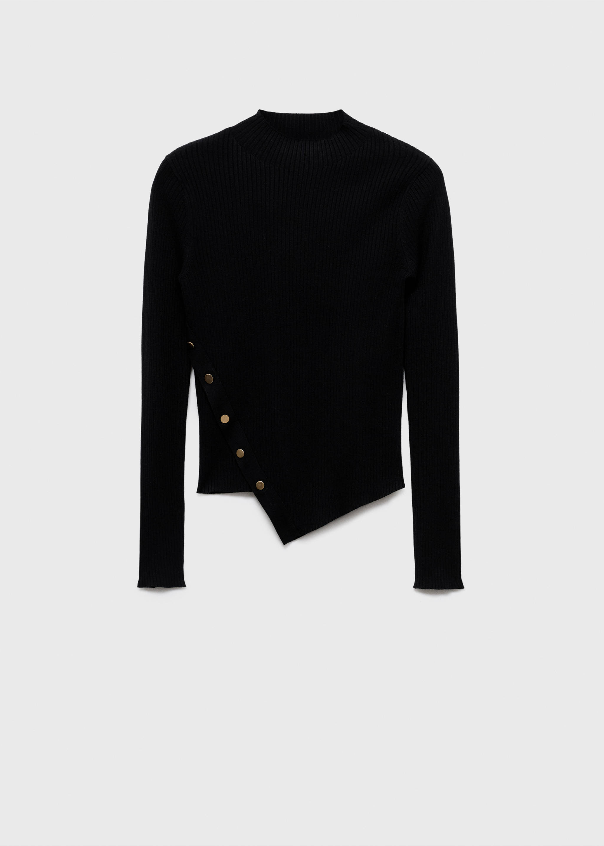 Pull asymétrique avec boutons - Article sans modèle, Noir. Ref: 17005826-00.