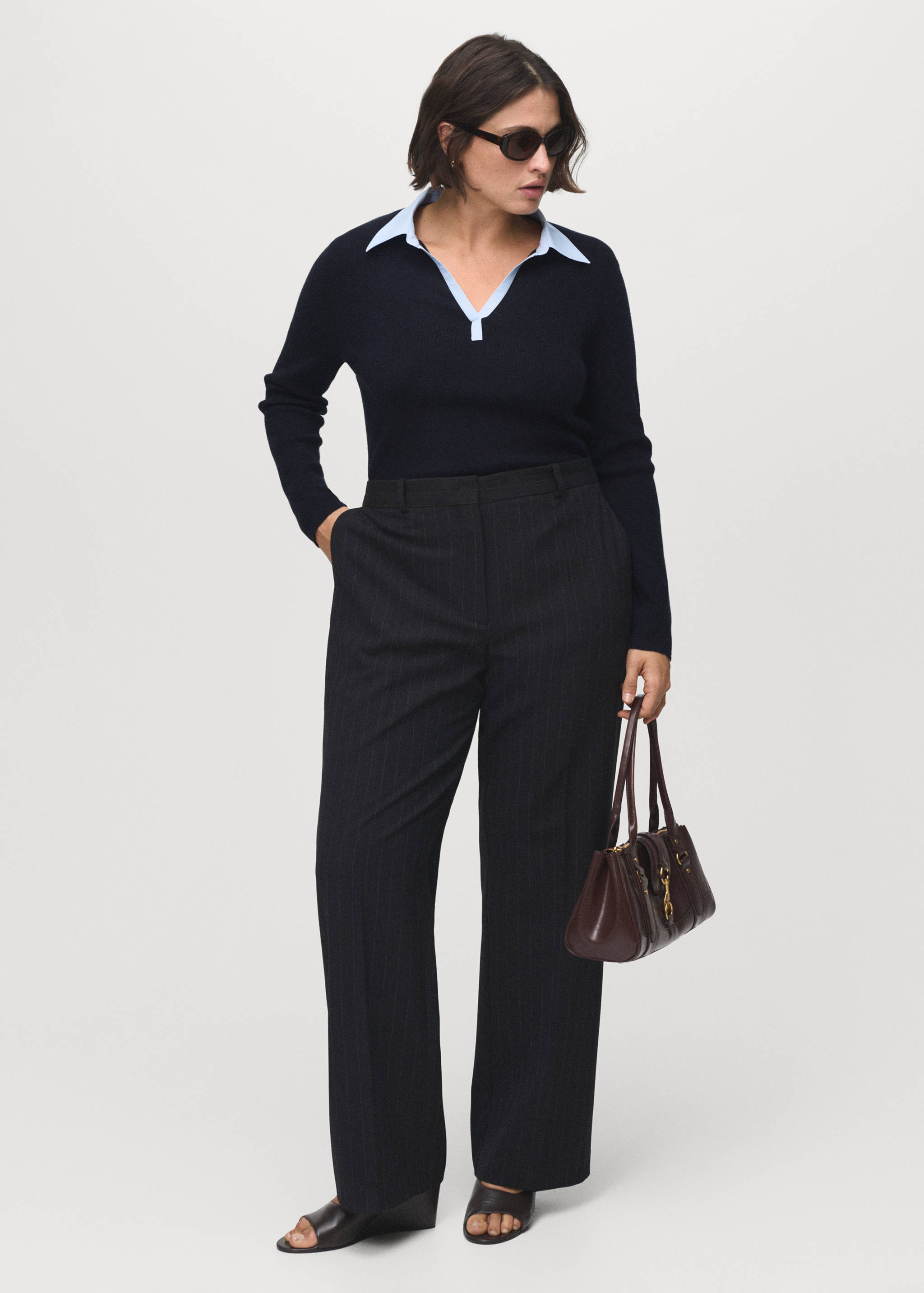 Combined shirt-collar sweater - Details of the article 3