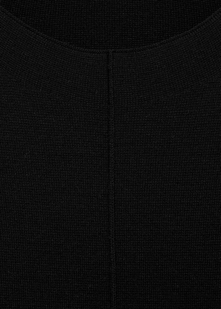 Fine-knit fitted sweater — Black