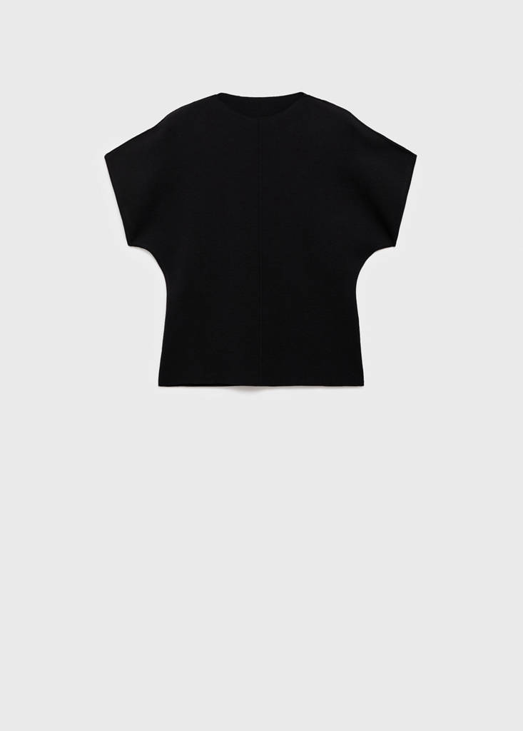 Fine-knit fitted sweater — Black