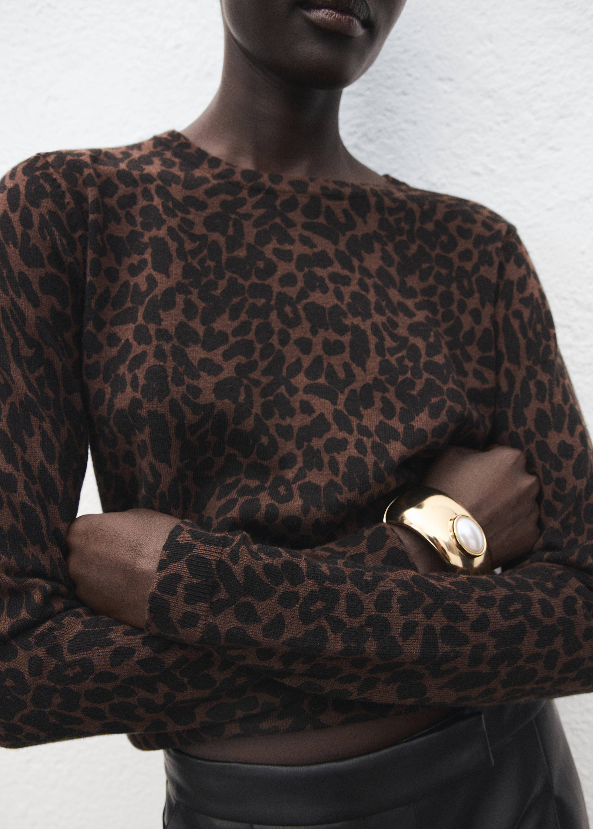 Ribbed leopard-print sweater - Details of the article 6