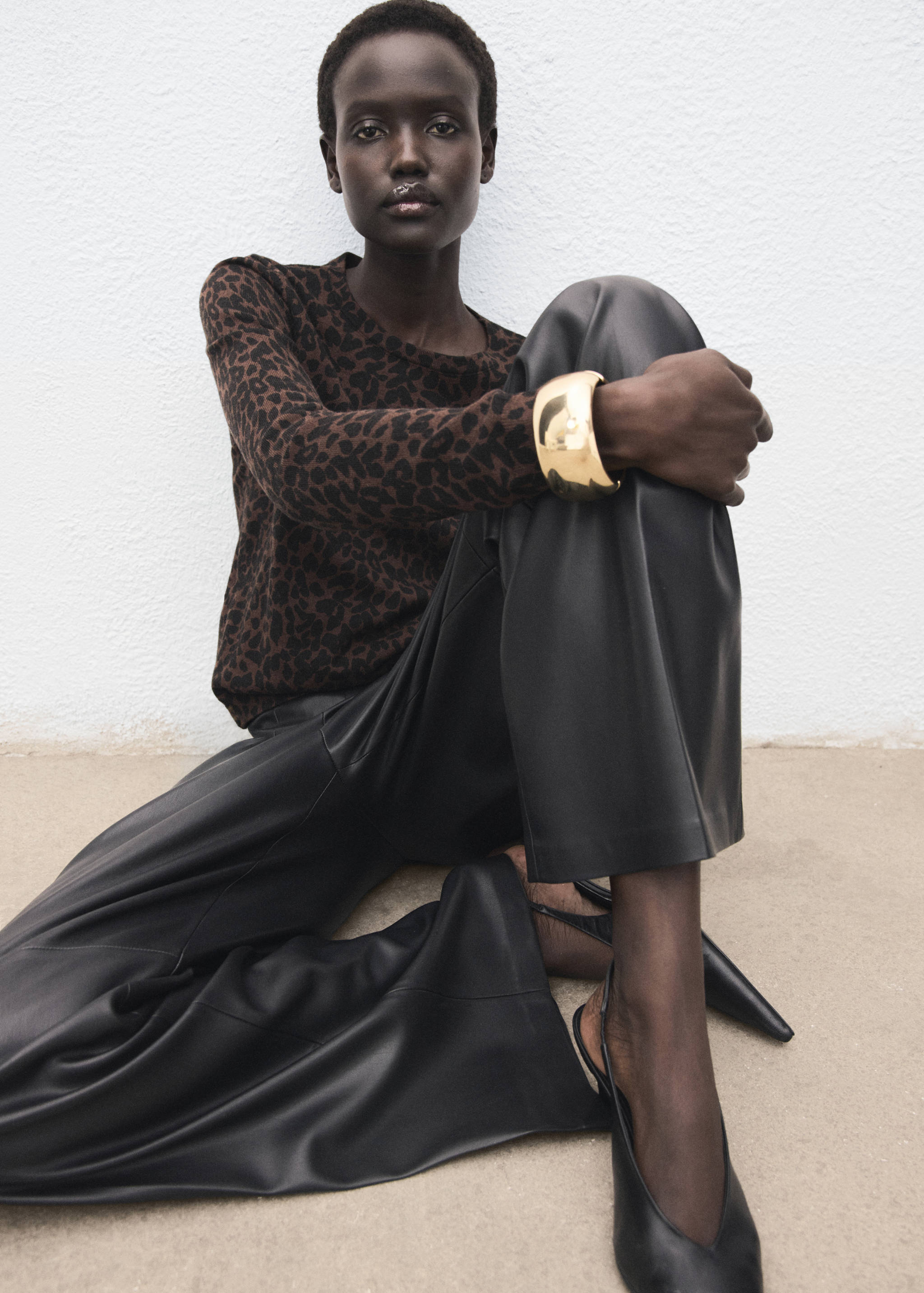 Ribbed leopard-print sweater - Details of the article 2